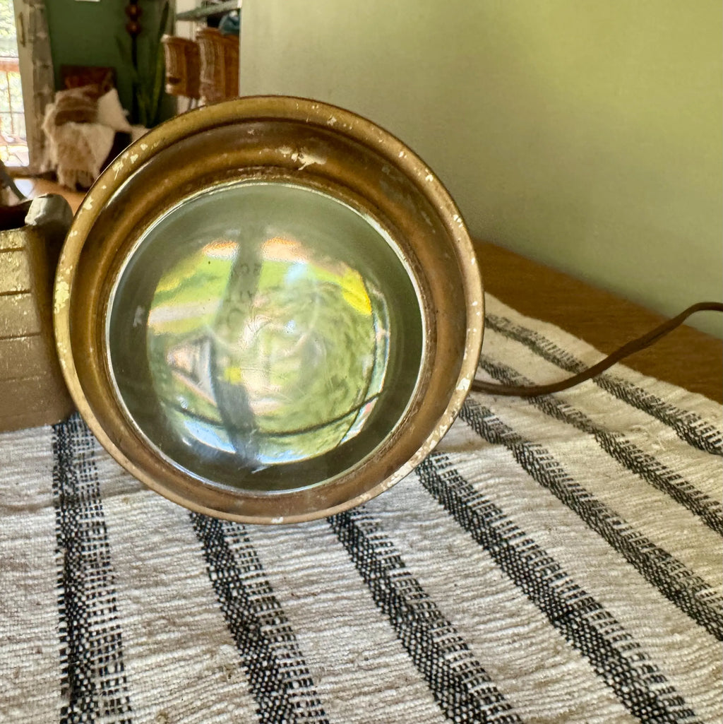 Vtg Metal Headboard Lamp | Art Deco Clamp Lamp | 1940's Bullet Fisheye Lamp | Industrial Reading Lamp | Atomic Clamp On Task Lamp