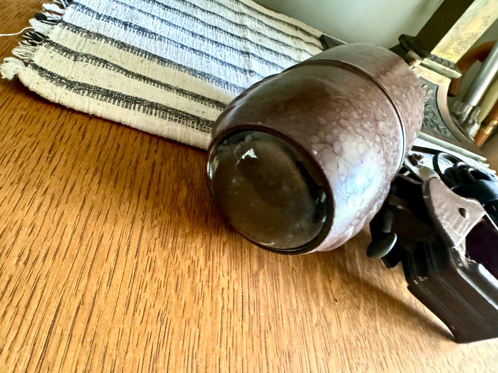 Vtg Metal Headboard Lamp | Art Deco Clamp Lamp | 1940's Bullet Fisheye Lamp | Industrial Reading Lamp | Atomic Clamp On Task Lamp