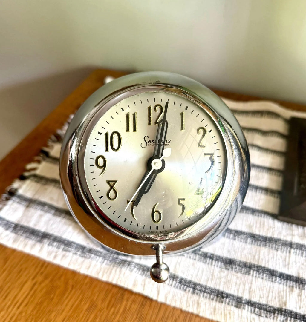Vtg MCM Atomic Sessions Clock | Non-Working Unique Sessions Desk Clock | Atomic | Sessions Desk Clock