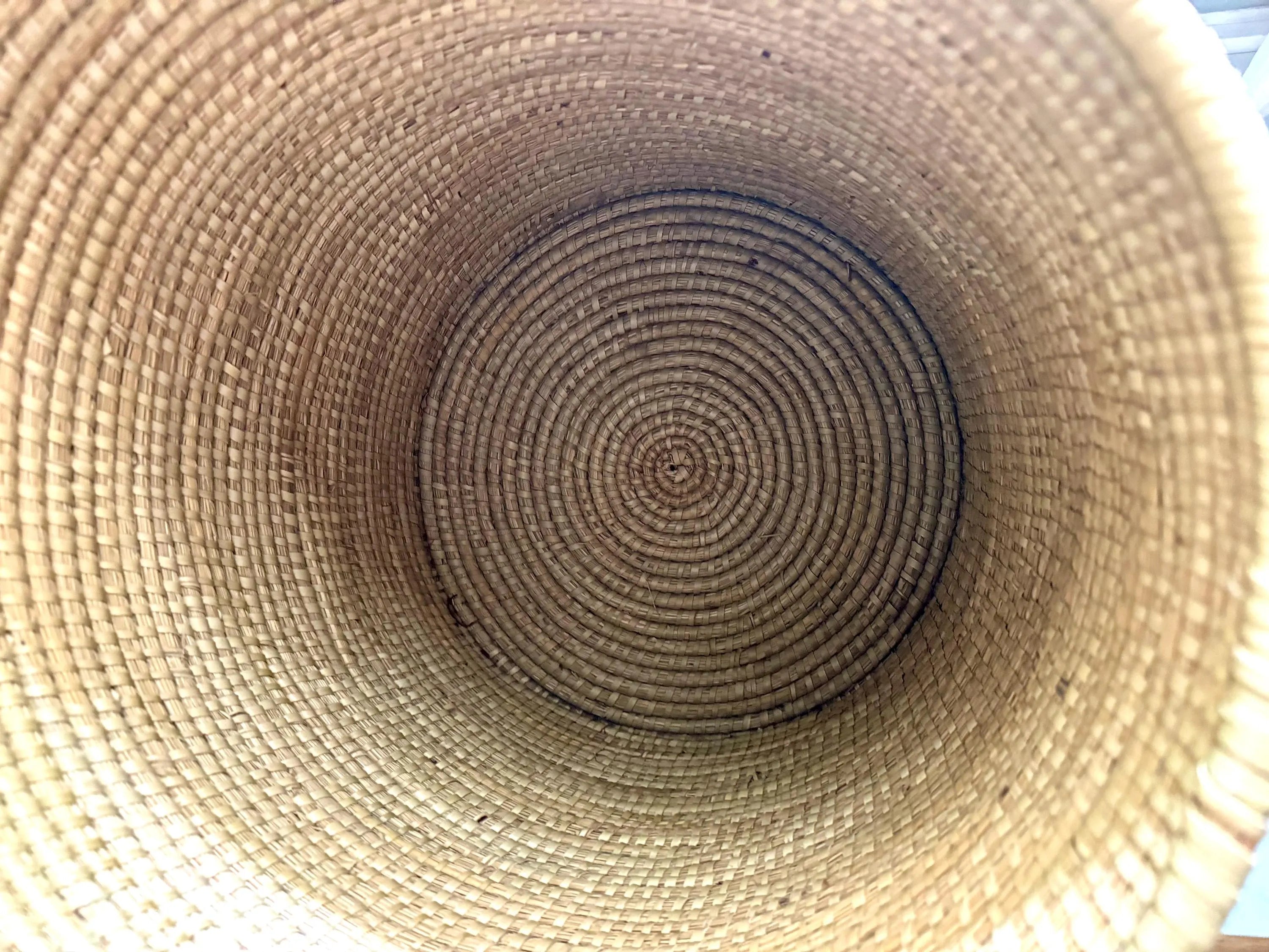 Large Round Coiled Sweetgrass Basket  | Native American Woven Basket | Boho Decor | Boho Storage| Sweetgrass Coiled Hamper