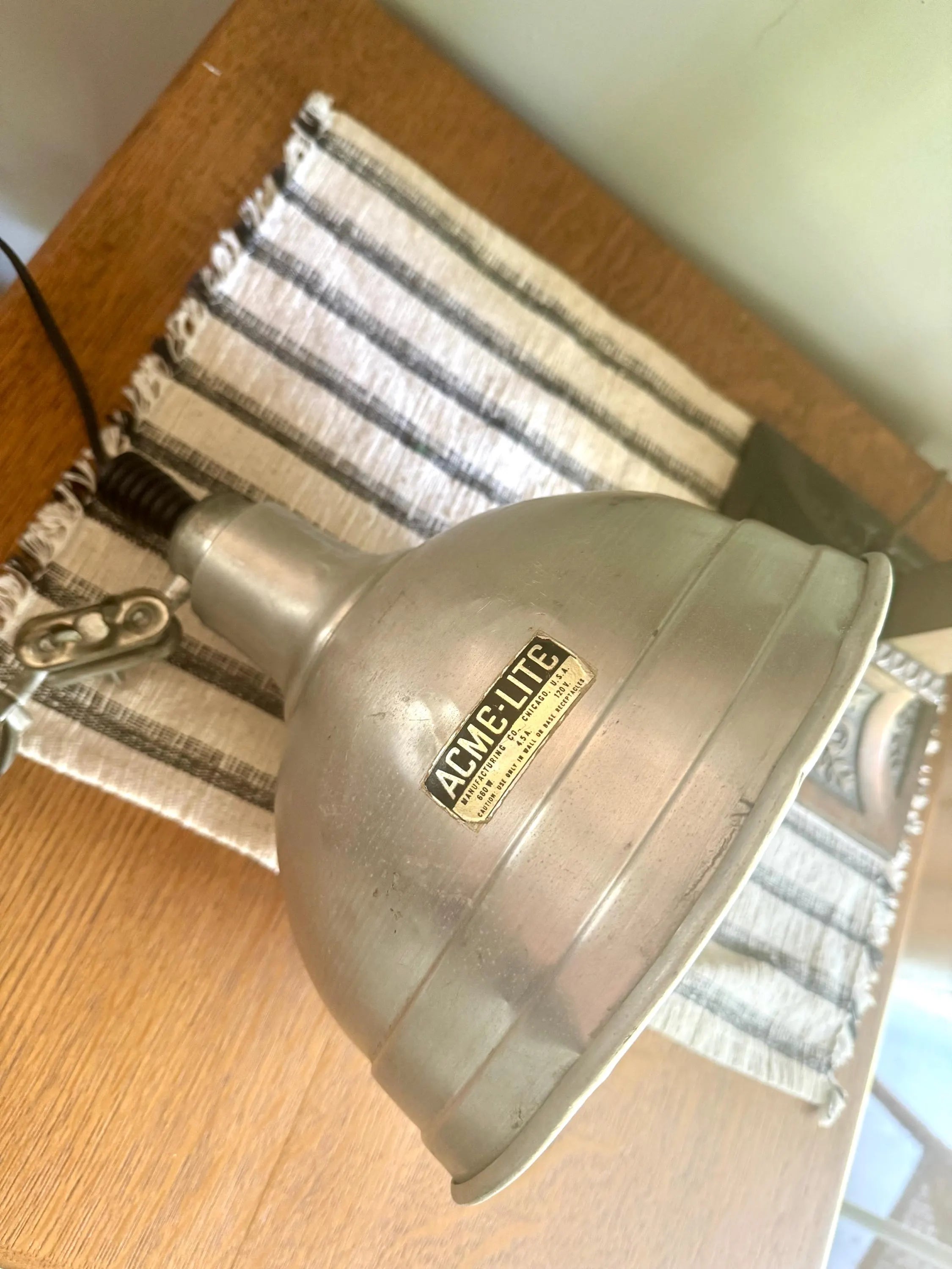 Vtg Aluminum Acme Clamp Lamp | Black Wood Knob Clamp Lamp | Acme-Lite Work Lamp | Photography Lamp | Spot lamp | Workstation Lamp