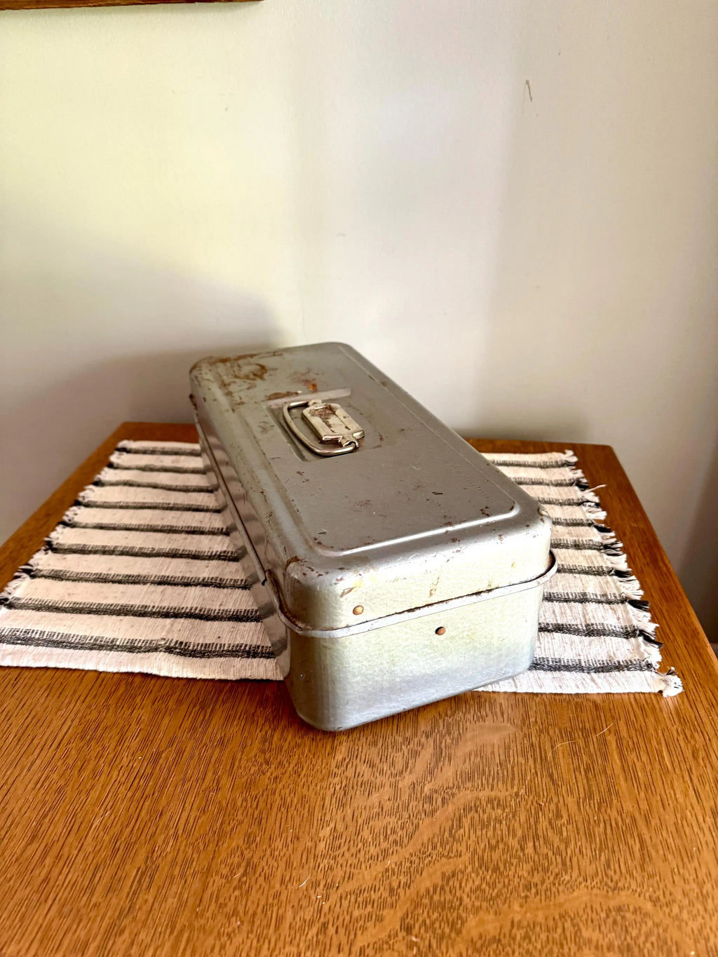 1950s Vintage Metal Tackle Box | Excelsior Metal Tackle Box | Rustic Industrial Tool Box | Rustic 50s Tool Box | Industrial Metal Box.