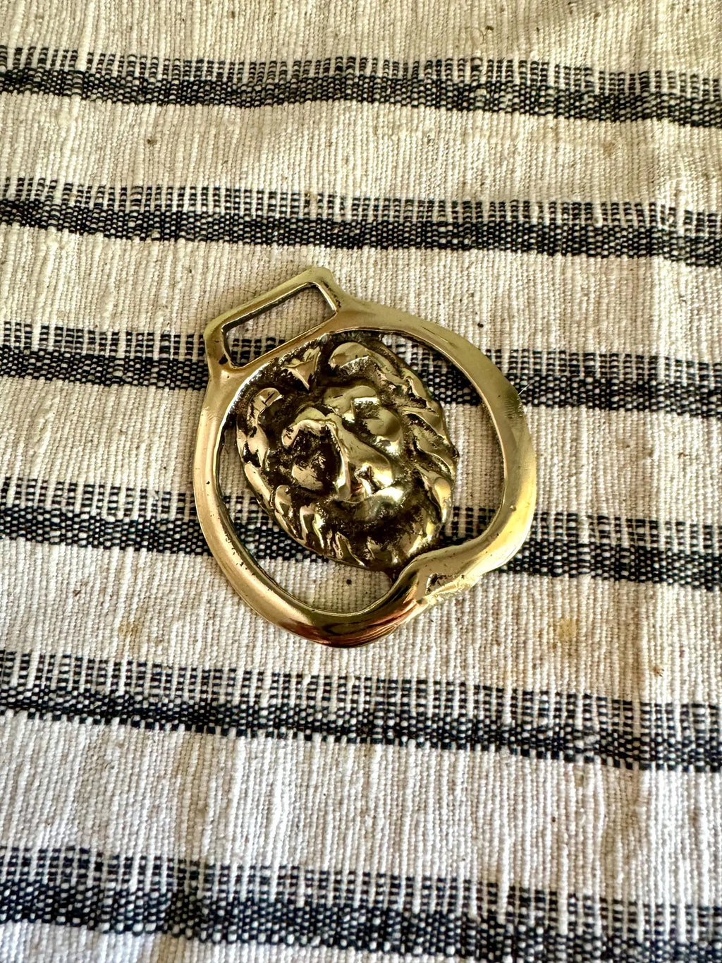 Vtg Solid Brass Lion's Head Horse Harness Medallion | Lions Head Medallion | Horse Harness Decoration | Lion Decor | Horse Decor Metal