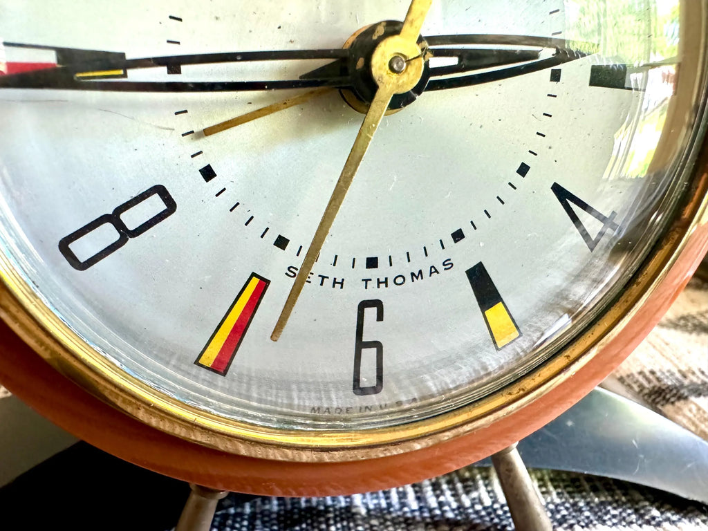 Vtg Nautical Seth Thomas Electric Clock | Seth Thomas "Rudder" Alarm Clock | Ship's Tiller Clock | Seth Thomas MCM 925-003 Clock
