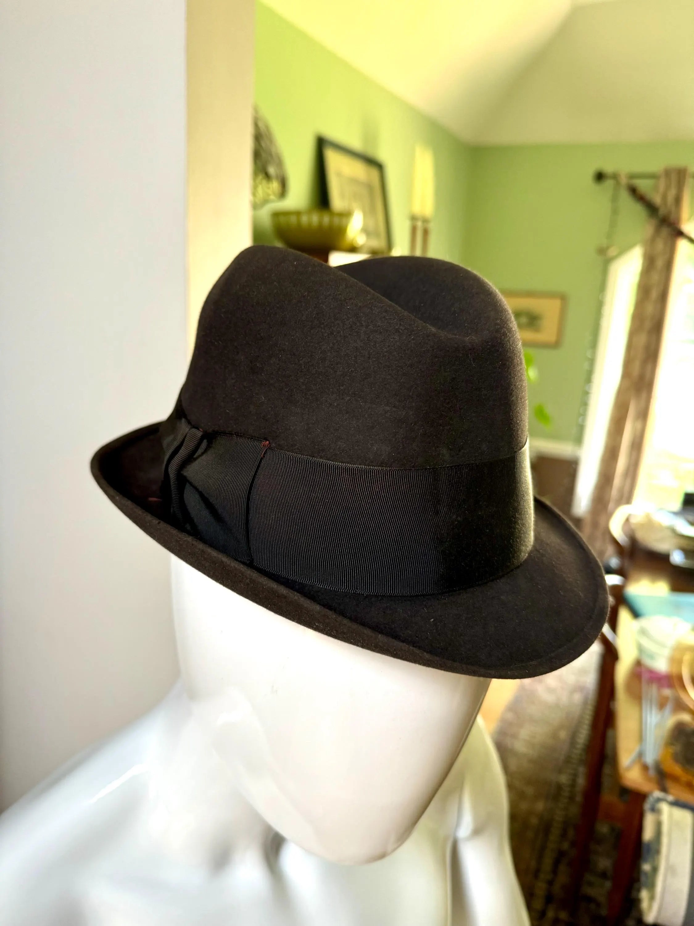 Vintage Stetson "The Sovereign" Hat | Stetson Twenty Fedora | Brown Felt Fedora | Size 7 Stetson Hat | Leather Hat |