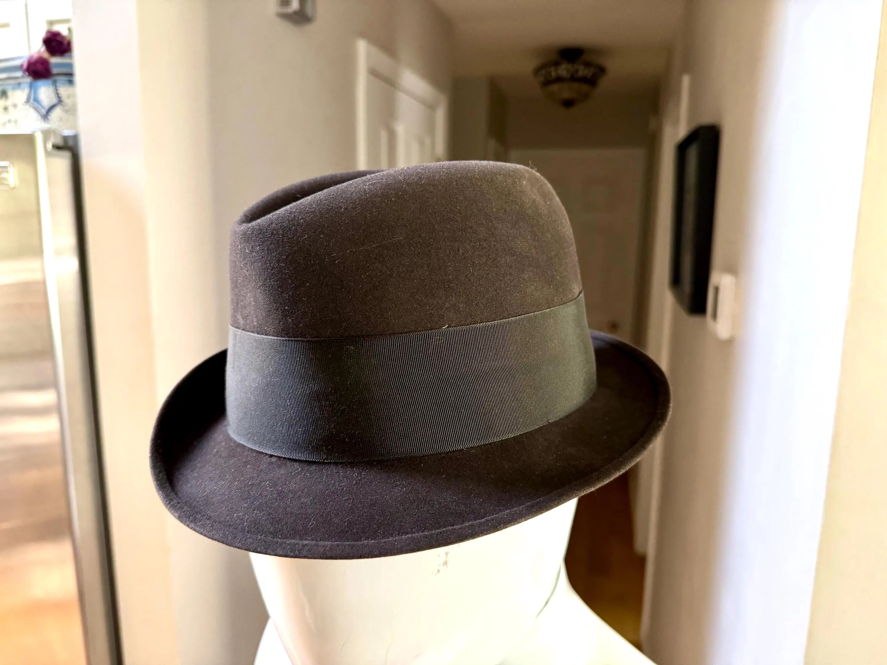 Vintage Stetson "The Sovereign" Hat | Stetson Twenty Fedora | Brown Felt Fedora | Size 7 Stetson Hat | Leather Hat |