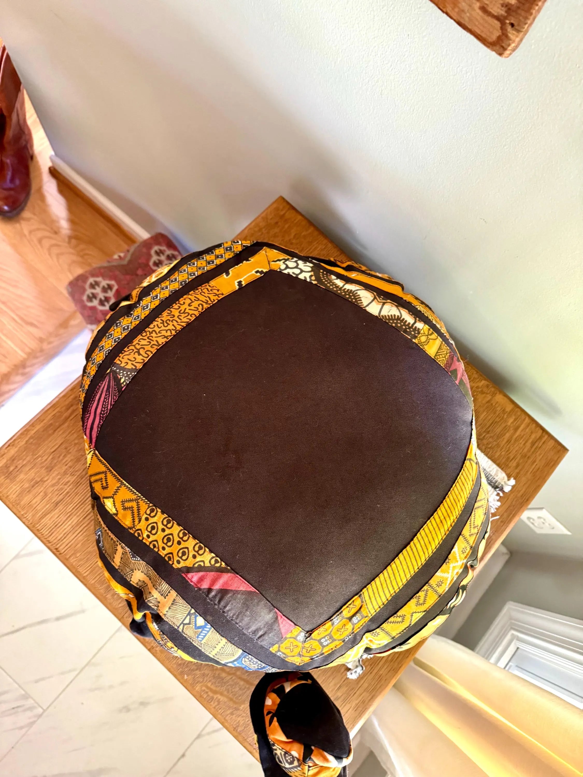 Vintage Canvas Oversized Floor Turtle Pillow | Aztek Design Turtle Pillow | Large Brown Floor Cushion | Large Stuffed Animal Pillow