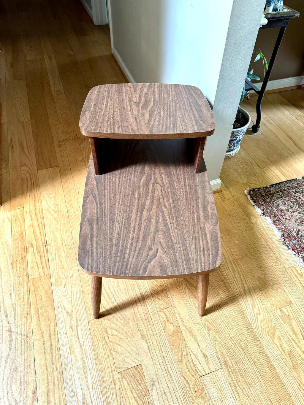 MCM Formica Side Table | Mid Century Modern End Table | 2 Tier Formica End Table | Tiered MCM Table