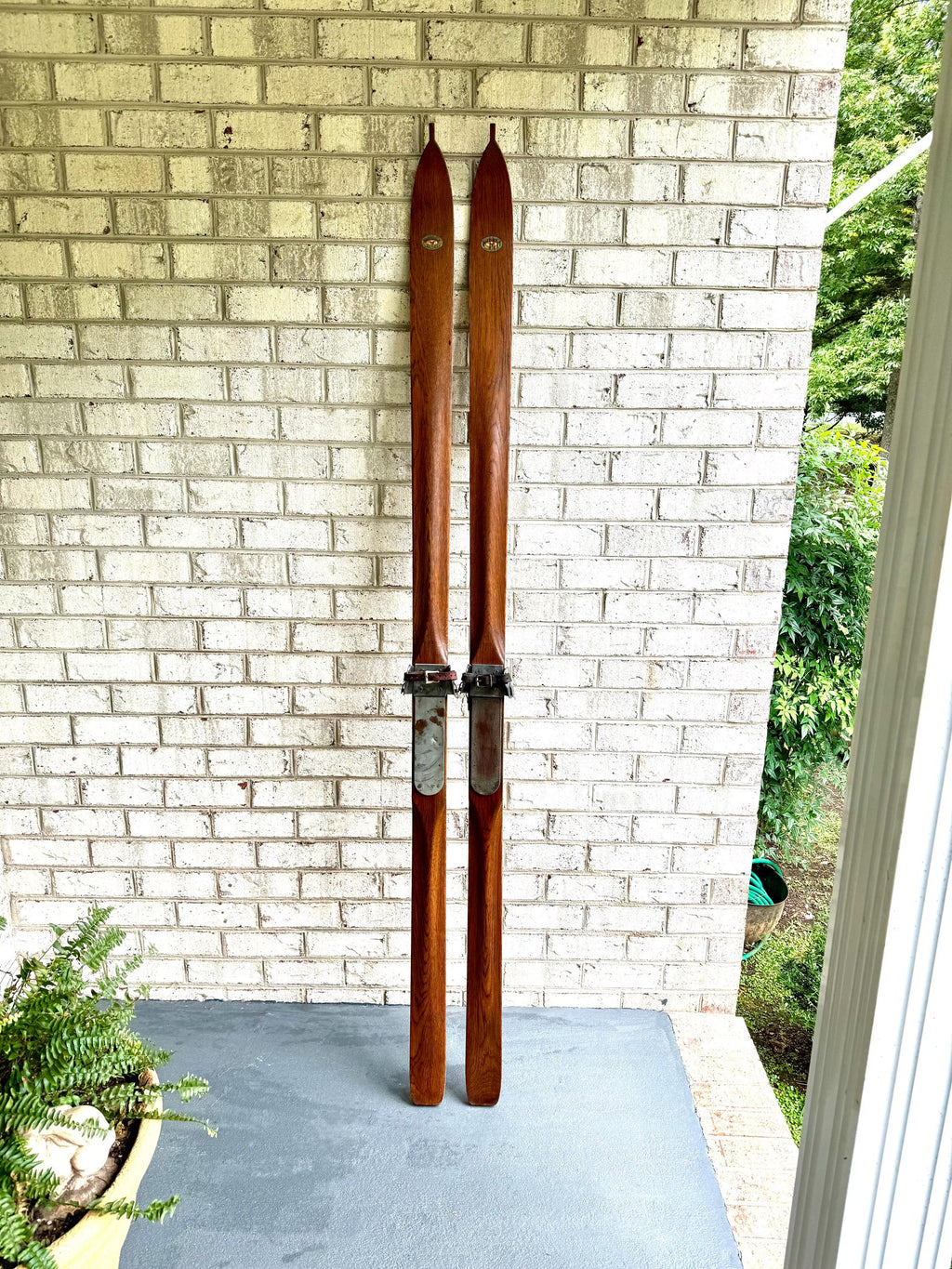 Antique Pair of Northland Wooden Skis | Hickory Wood Skis | Cabin Decor | Antique Snow Skis | Wooden Snow Skis | Hickory Snow Skis