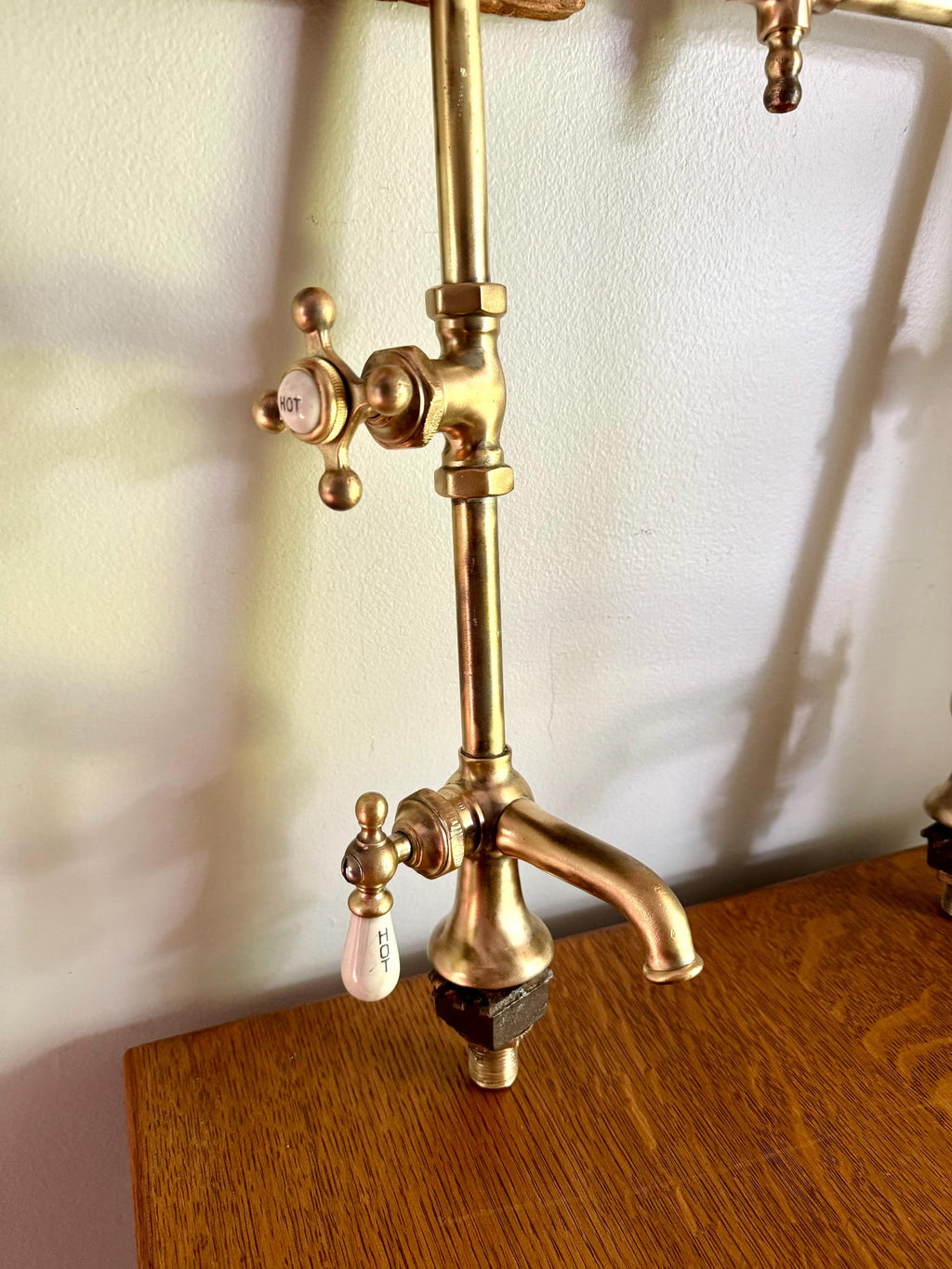 Vtg Republic Brass Tub Filler Faucets | Brass Basin Taps | Brass Hot and Cold  Faucets | Antique Water Faucet| Brass 1800's Tub Filler
