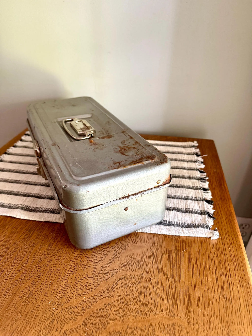 1950s Vintage Metal Tackle Box | Excelsior Metal Tackle Box | Rustic Industrial Tool Box | Rustic 50s Tool Box | Industrial Metal Box.