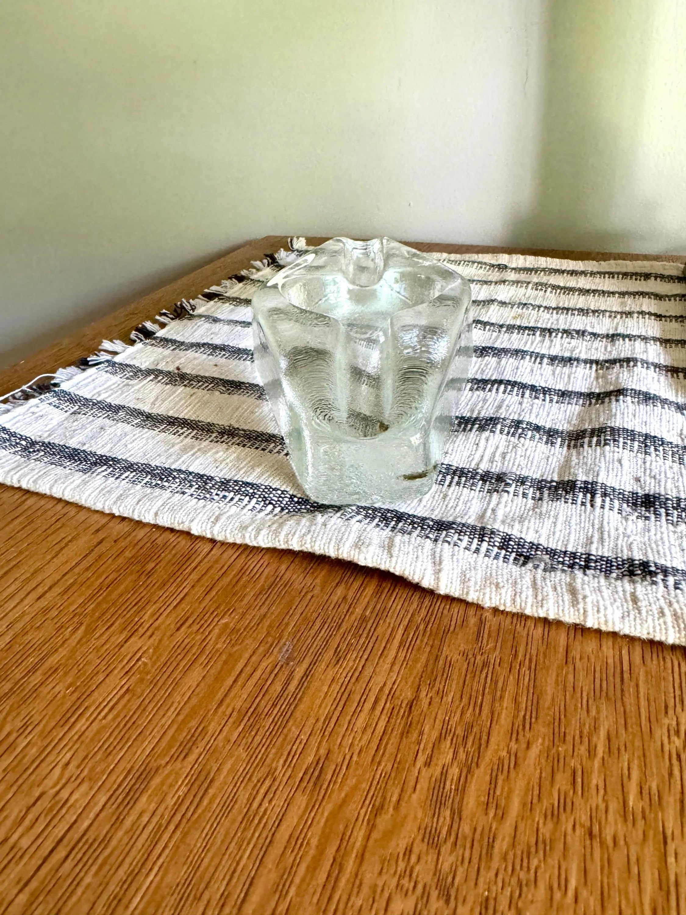 Vintage Blenko Cigar Ashtray | Blenko Ice Glass Cigar Ash Tray | Clear Glass Ashtray | MCM Blenko Ashtray | Heavy Glass Cigar Ashtray |