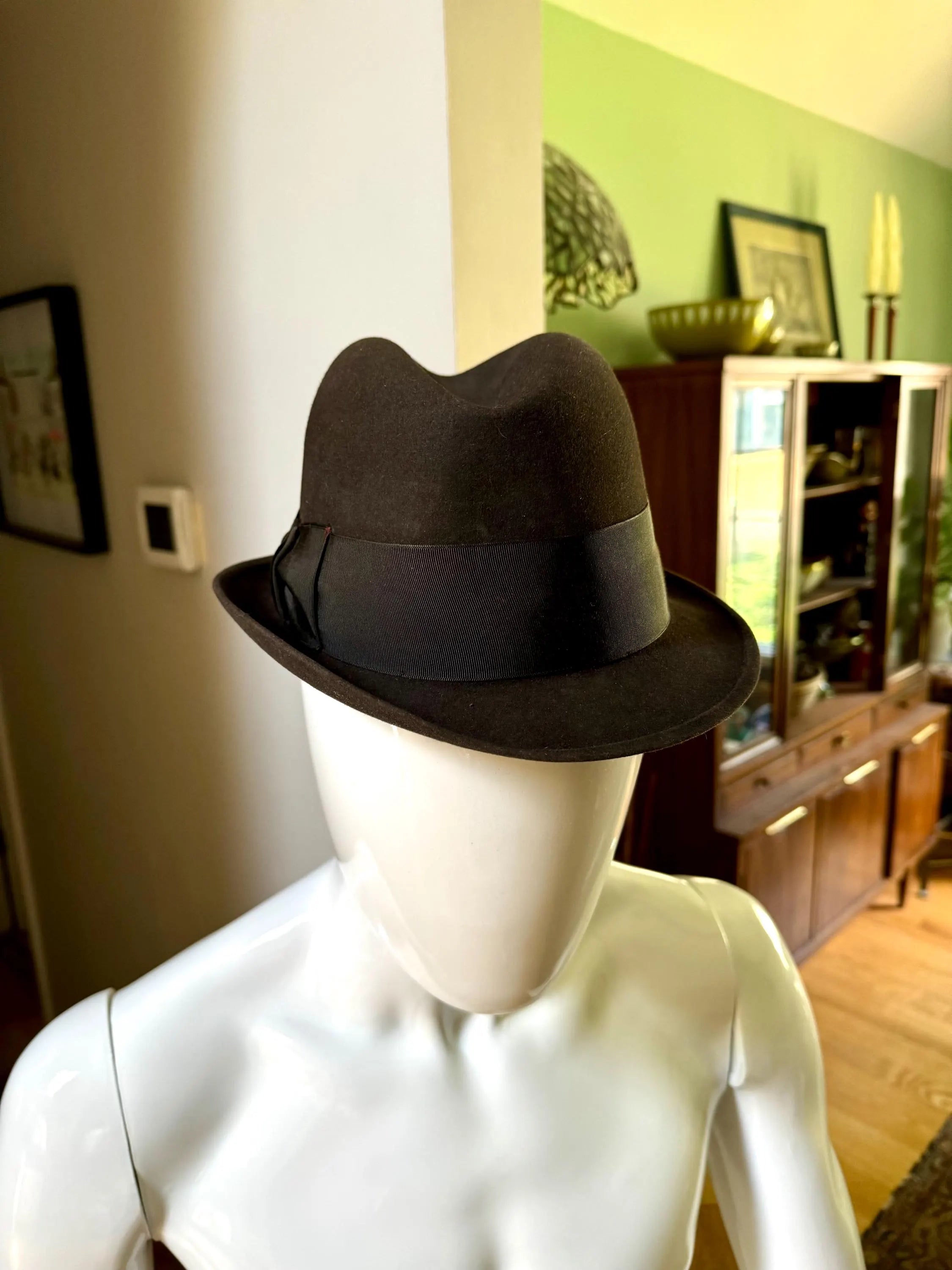 Vintage Stetson "The Sovereign" Hat | Stetson Twenty Fedora | Brown Felt Fedora | Size 7 Stetson Hat | Leather Hat |