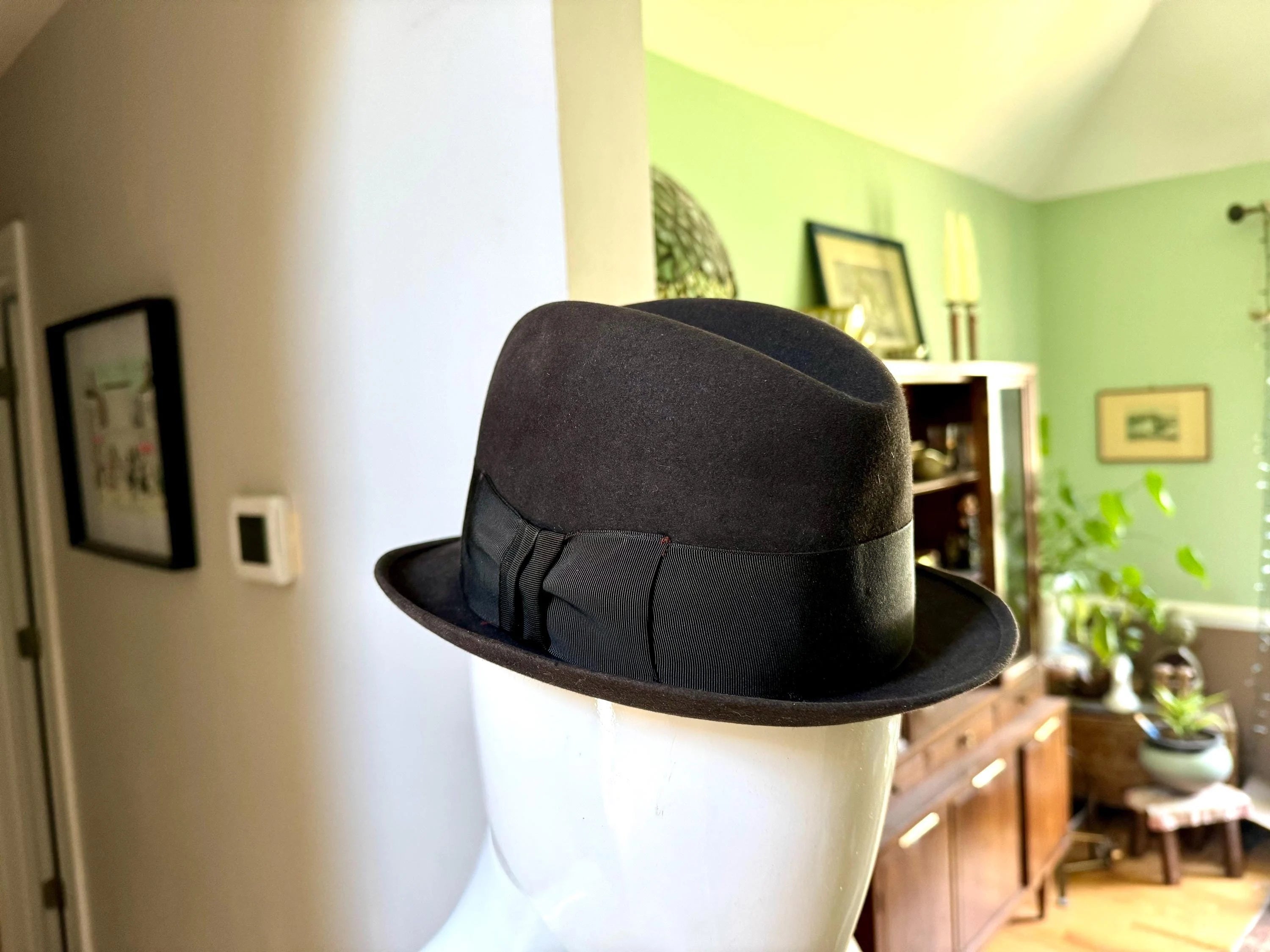 Vintage Stetson "The Sovereign" Hat | Stetson Twenty Fedora | Brown Felt Fedora | Size 7 Stetson Hat | Leather Hat |