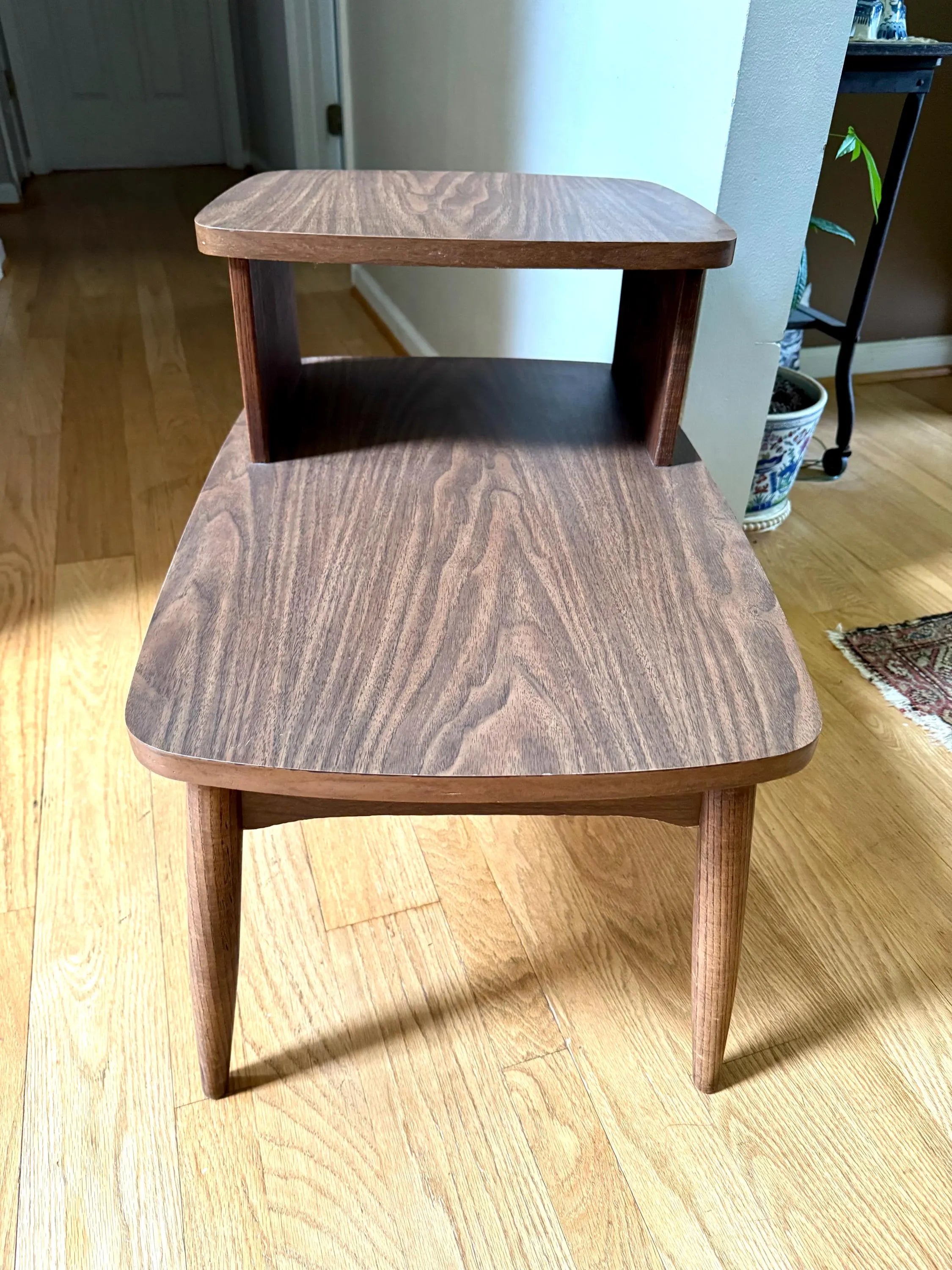MCM Formica Side Table | Mid Century Modern End Table | 2 Tier Formica End Table | Tiered MCM Table