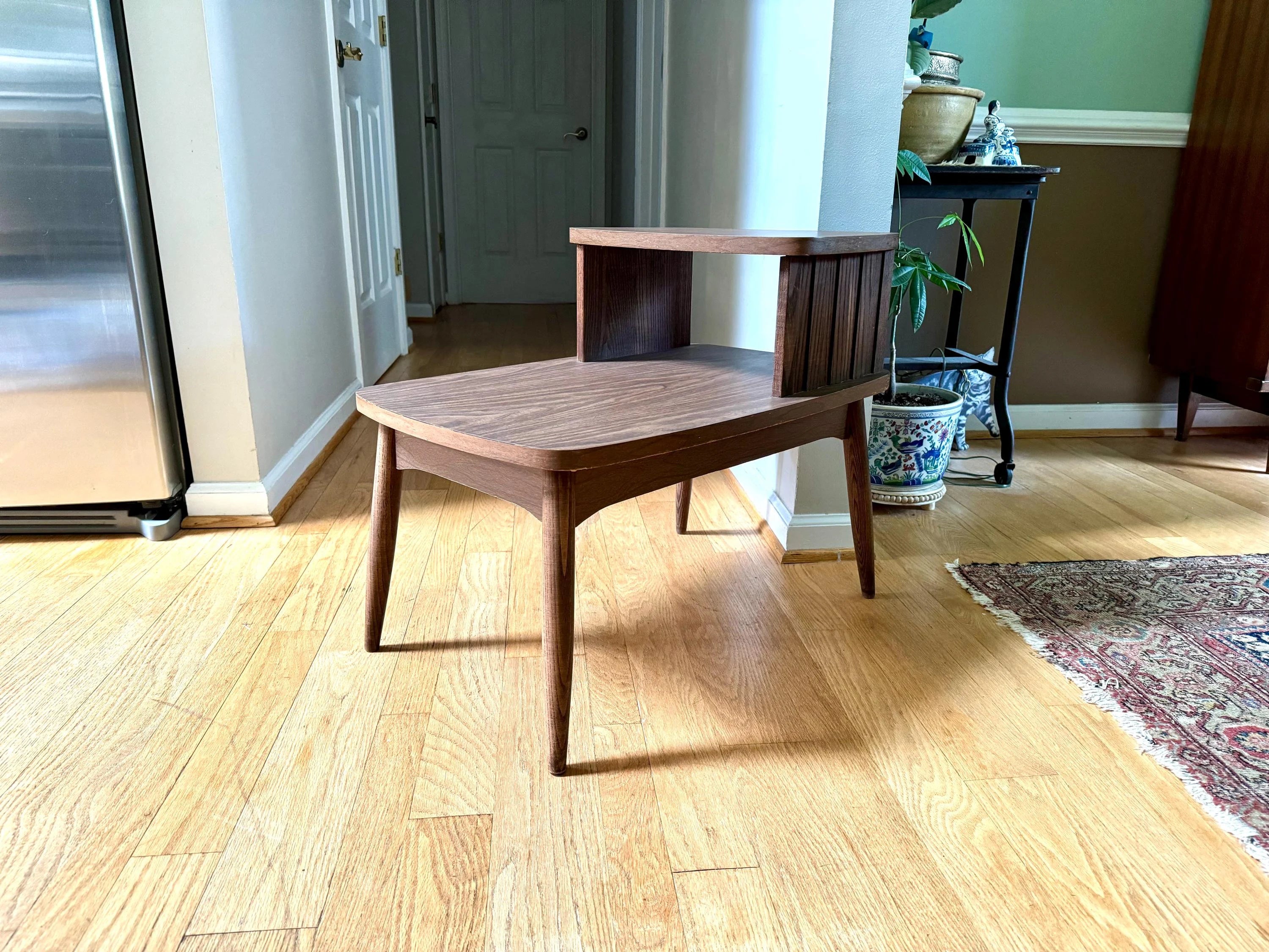 MCM Formica Side Table | Mid Century Modern End Table | 2 Tier Formica End Table | Tiered MCM Table