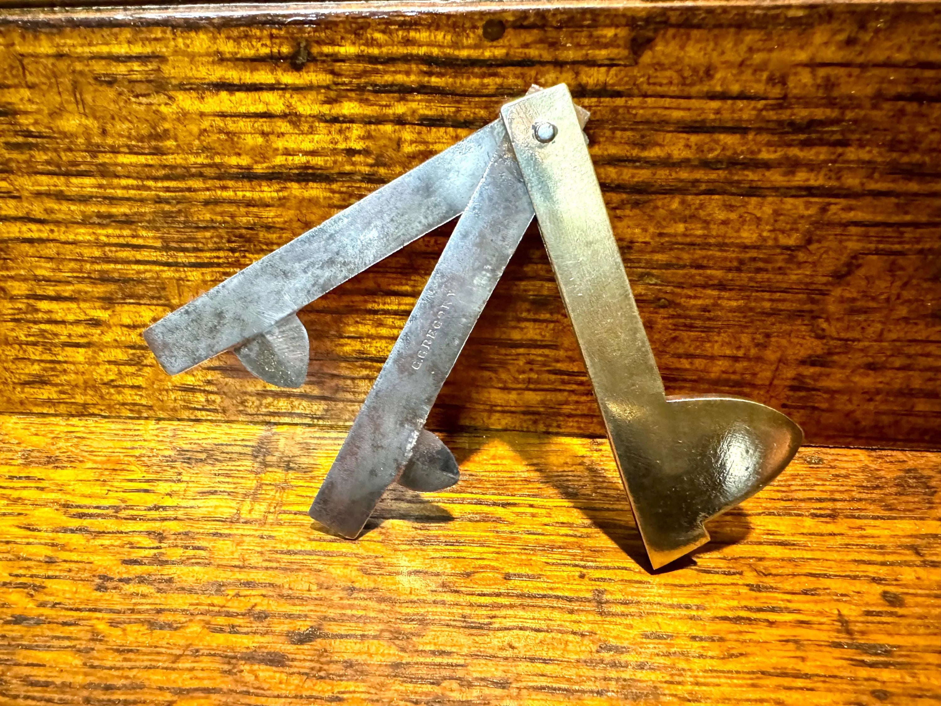 An Antique Civil War Era Surgical Bleeder Fleam With Brass Shield | Blood Letting Fleam Lancet | Two Bladed Fleam | G.Gregory Bleeding Fleam