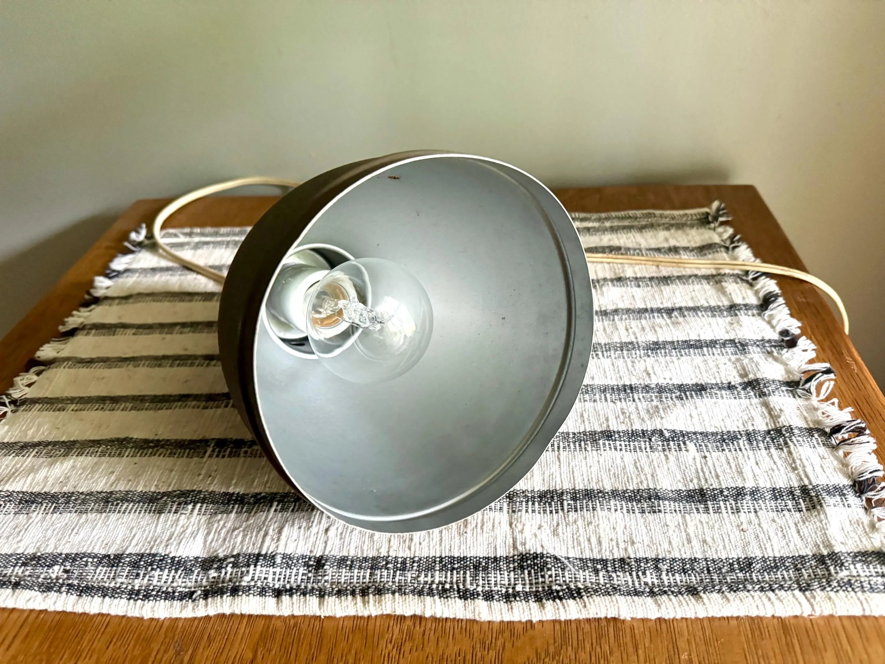 Repurposed Accura Enlarger Lamp | Coned Shade Hanging Lamp | Photography Pendant Lamp | Brown Accura 35 Enlarger Lamp