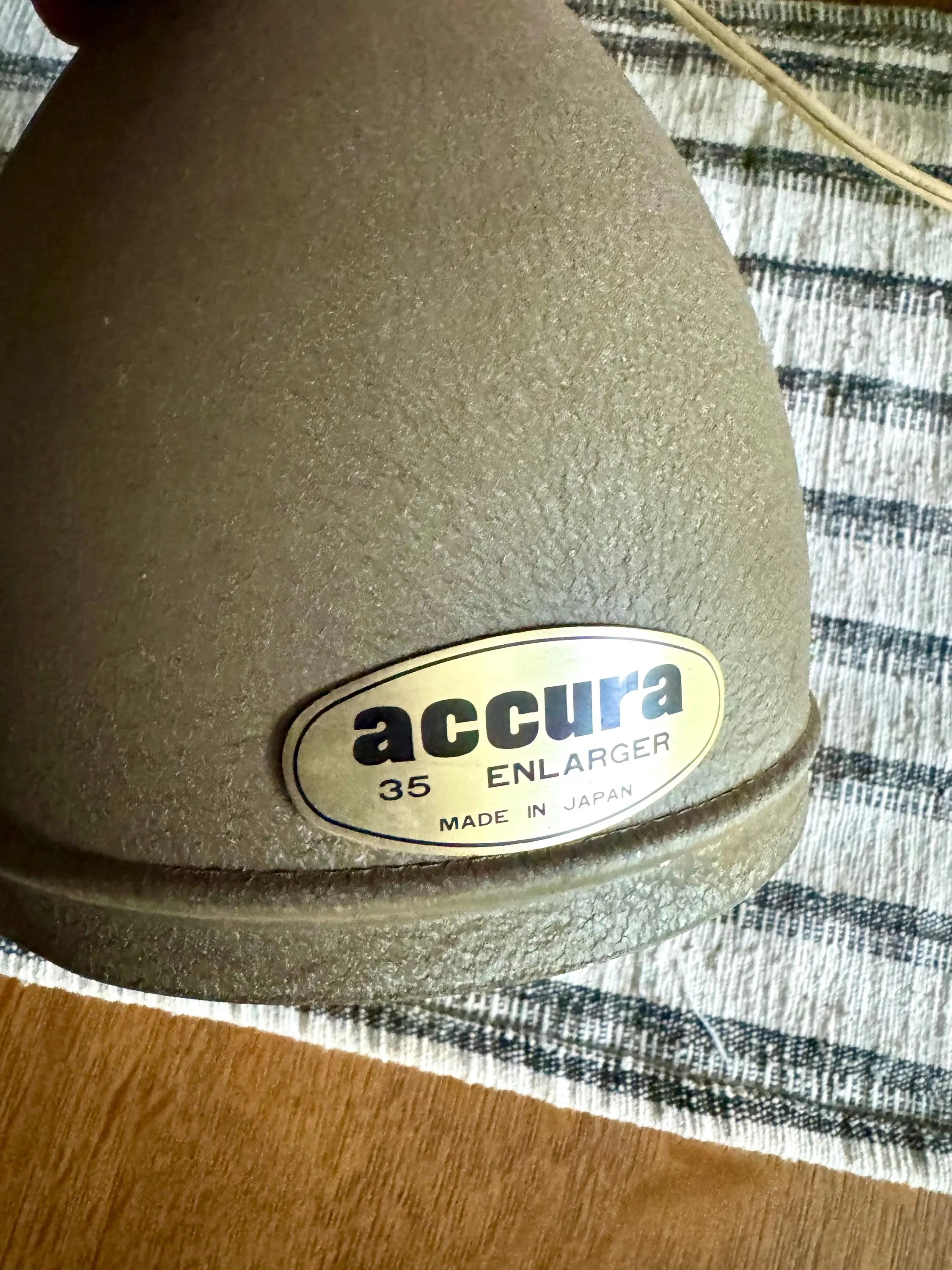 Repurposed Accura Enlarger Lamp | Coned Shade Hanging Lamp | Photography Pendant Lamp | Brown Accura 35 Enlarger Lamp