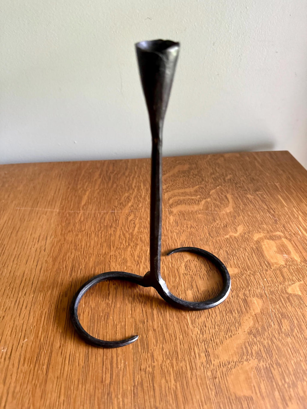 Primitive Wrought Iron Candlestick Holder | Hand Forged Iron Candlestick Holder | Brutalist Candle Holder | Rustic Candle Holder