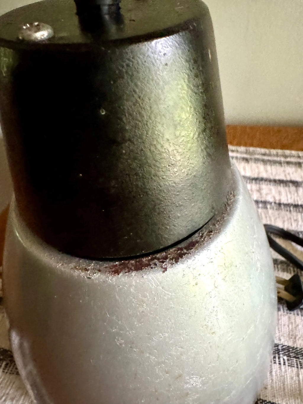 Vintage Bogen Enlarger Lamp | Coned Shade Hanging Lamp | Photography Pendant Lamp | Silver and Black Bogen 35 Enlarger Lamp |