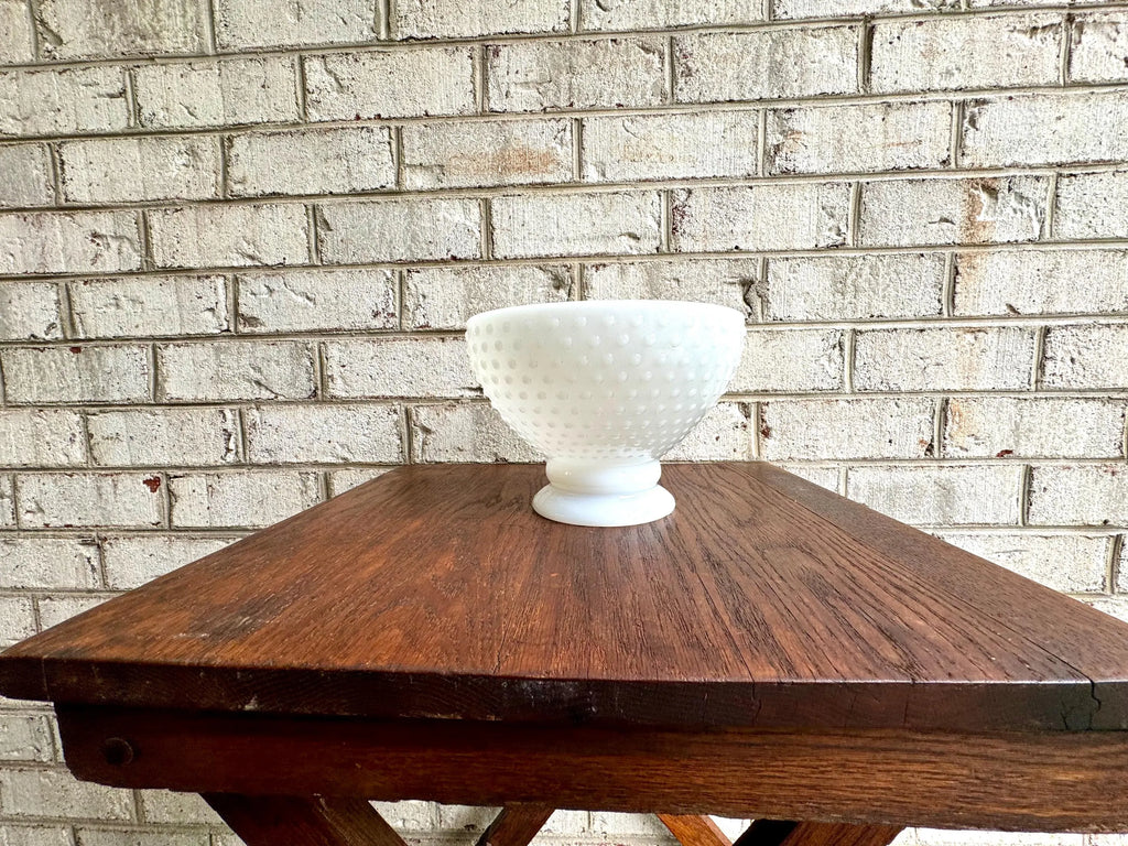 Hobnail Milk Glass Lamp Shade | Hobnail Hurricane Milk Glass Lamp Globe  | Vintage Milk Glass Hobnail Hurricane Glass| 8" Dia. Shade