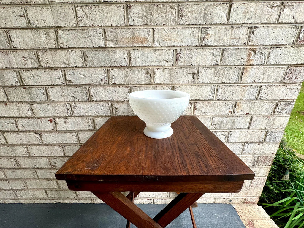 Hobnail Milk Glass Lamp Shade | Hobnail Hurricane Milk Glass Lamp Globe  | Vintage Milk Glass Hobnail Hurricane Glass| 8" Dia. Shade