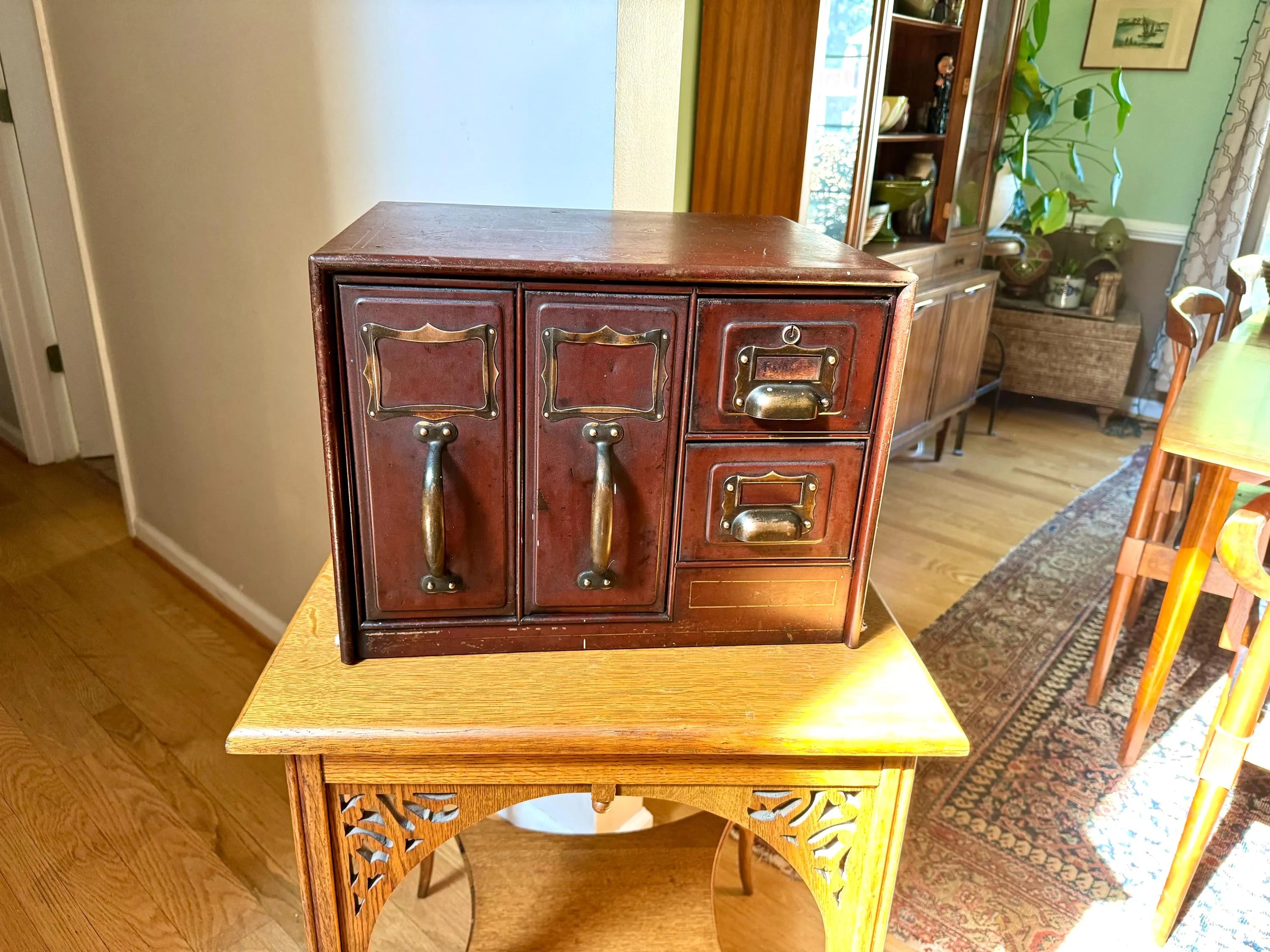 Industrial Metal Organizer Bin | Metal File Bin | Rustic Storage | Art Metal Construction Company Metal Filing Cabinet | Parts Cabinet
