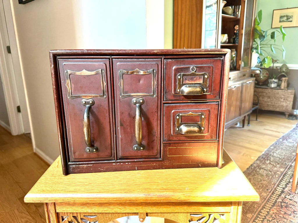 Industrial Metal Organizer Bin | Metal File Bin | Rustic Storage | Art Metal Construction Company Metal Filing Cabinet | Parts Cabinet