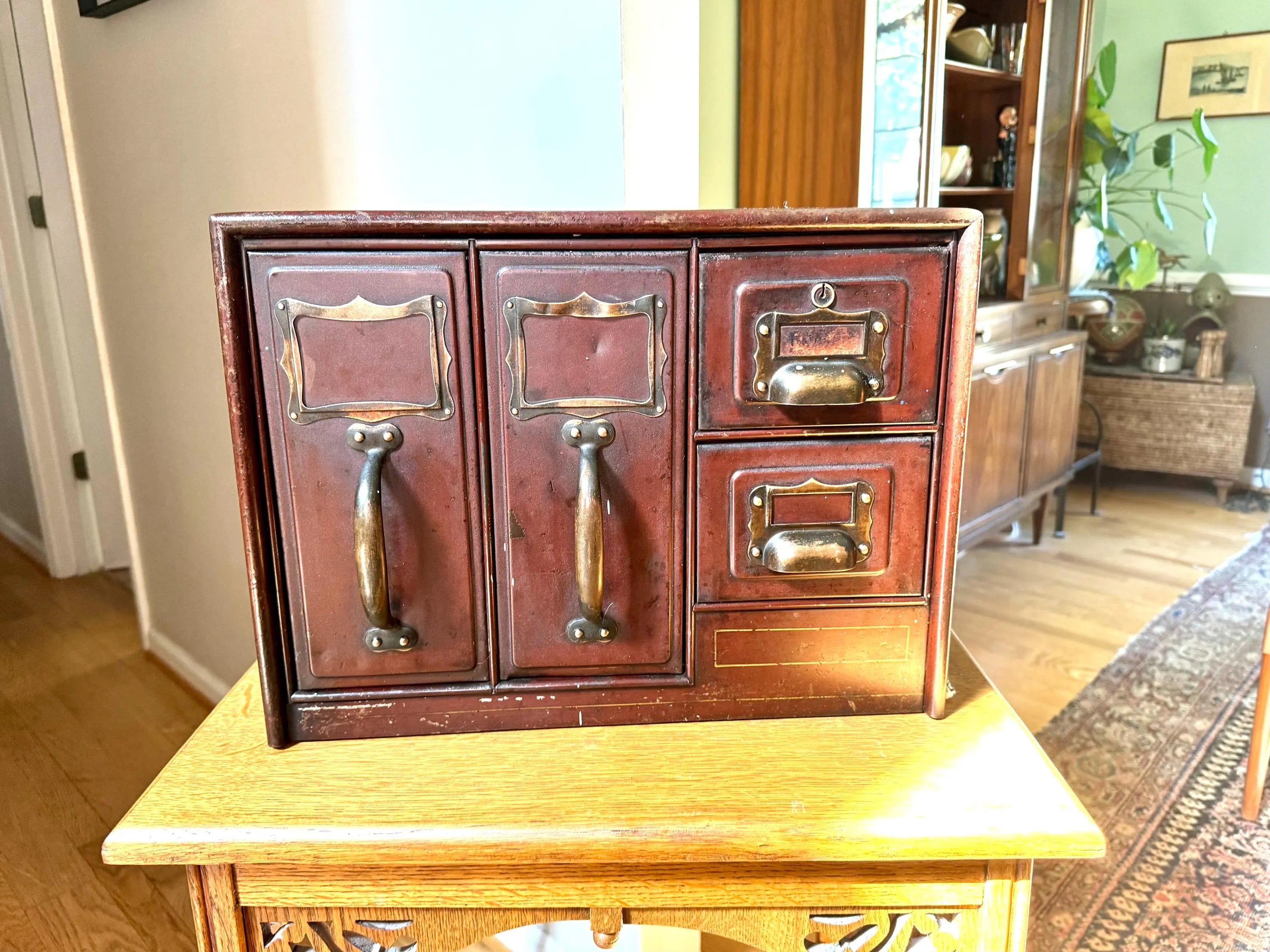 Industrial Metal Organizer Bin | Metal File Bin | Rustic Storage | Art Metal Construction Company Metal Filing Cabinet | Parts Cabinet