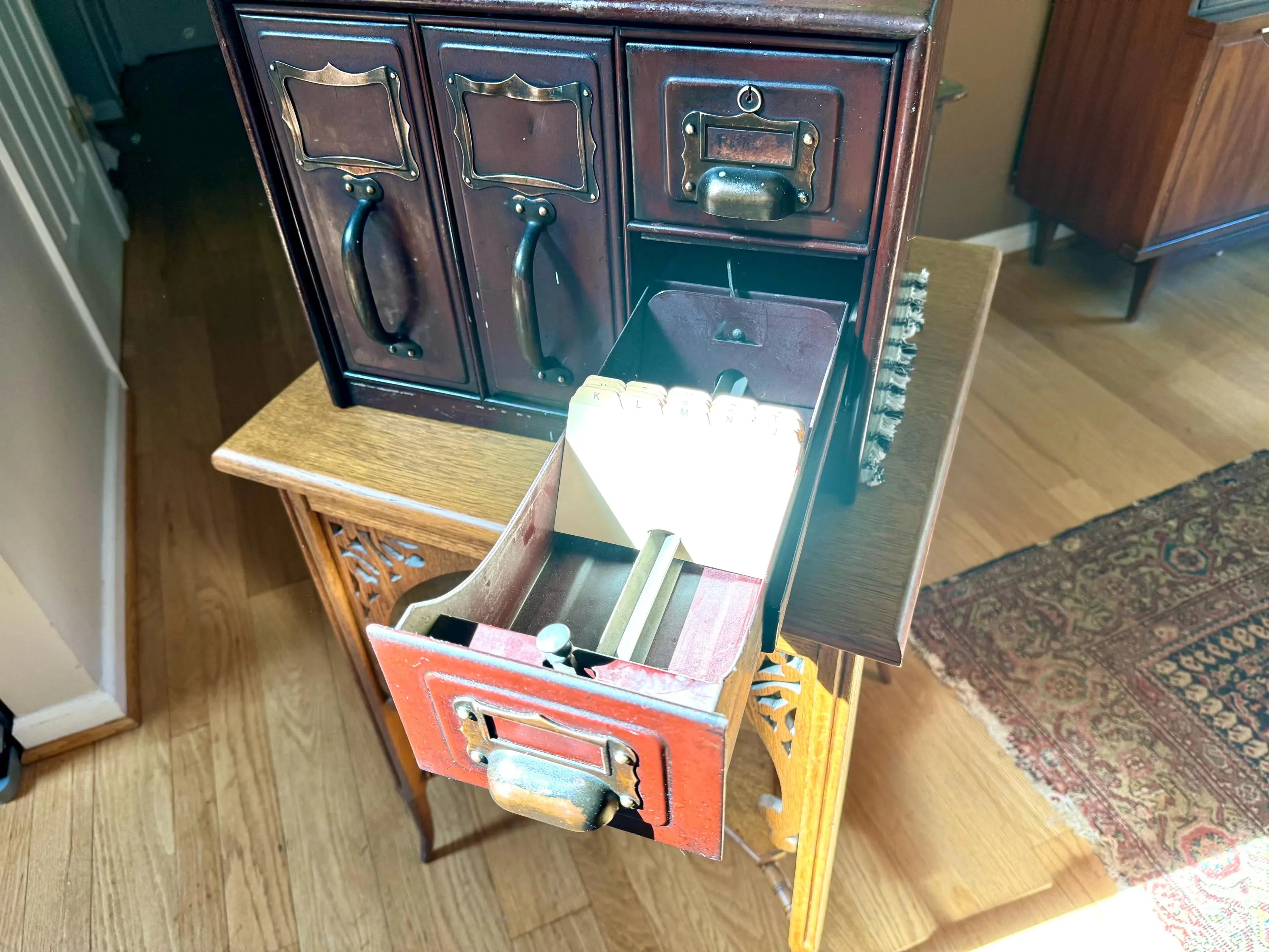 Industrial Metal Organizer Bin | Metal File Bin | Rustic Storage | Art Metal Construction Company Metal Filing Cabinet | Parts Cabinet
