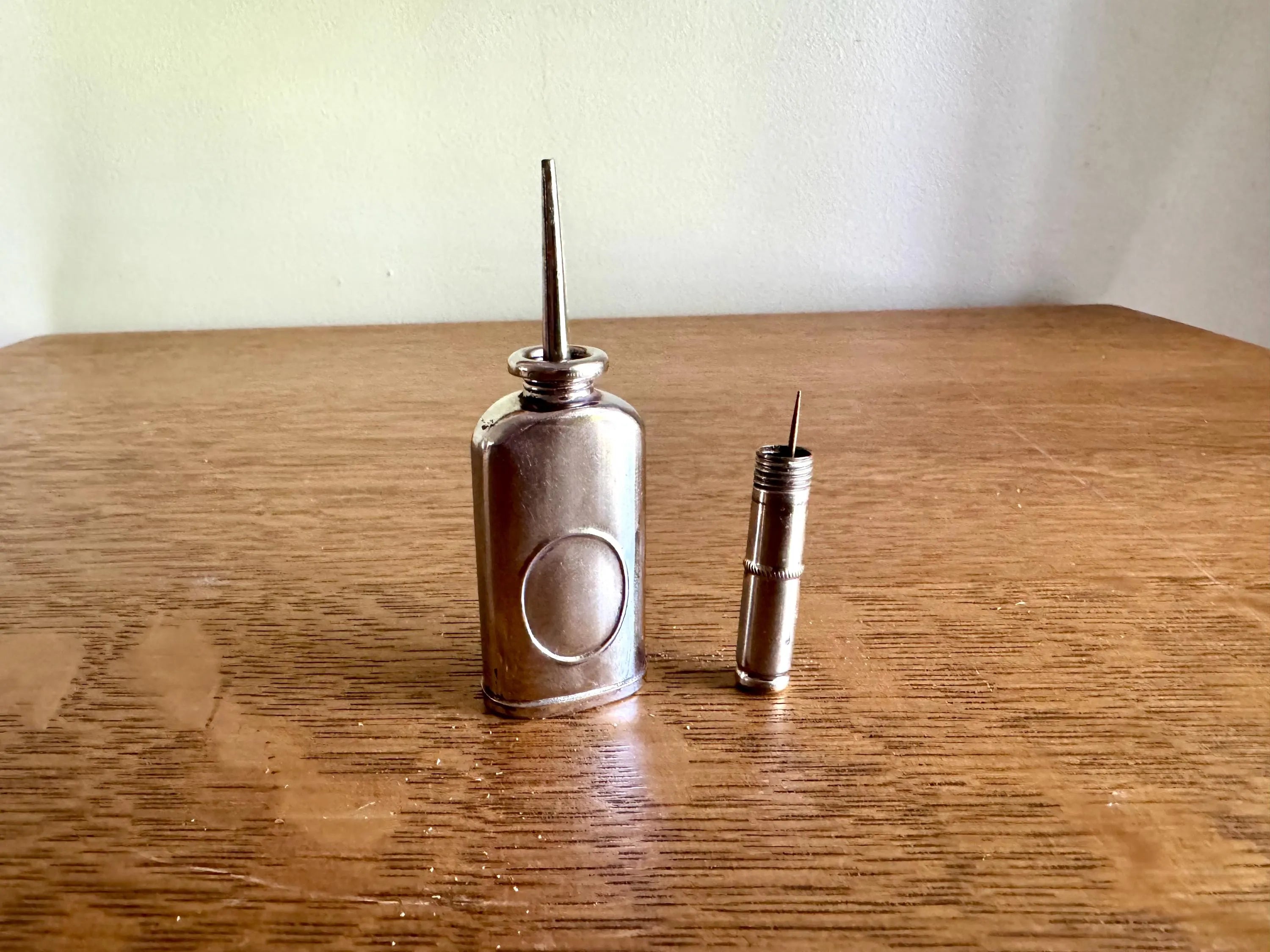 Small 1895 Oil Can | Vintage Tiny Oiler Bottle | Industrial Oil Dispenser | Small Lighter Fuel Can | Antique Oil Can