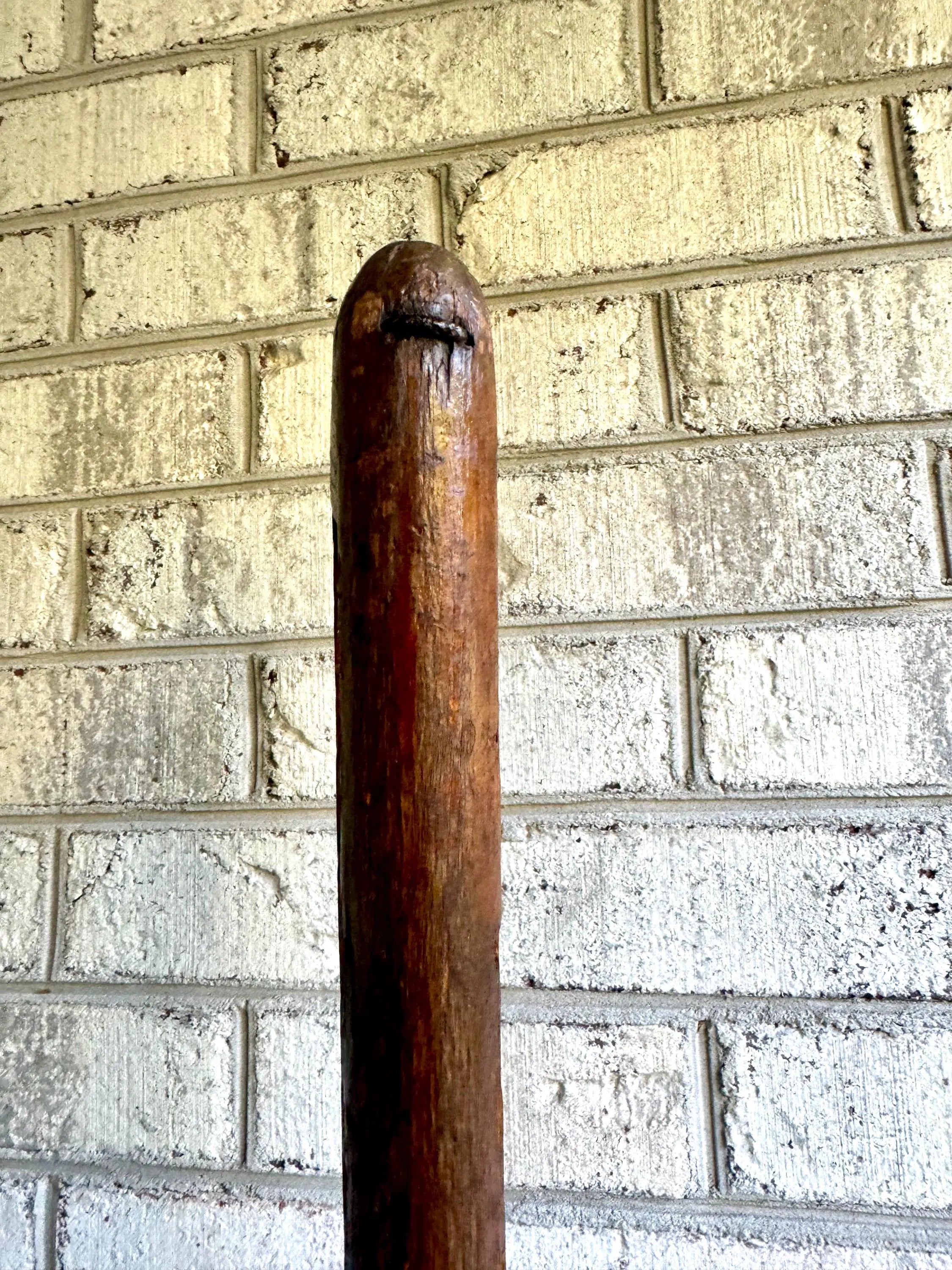 Antique Primitive Split Wood Handle Shovel | Distressed Antique Wood Shovel | Metal Lined Split Wood Handled Shovel