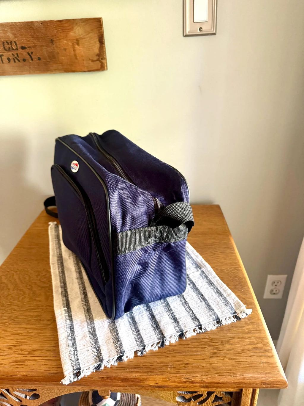 Vtg American Tourister Should Bag | American Tourister Canvas Hand Bag | Vintage Shoulder Bag | Blue Weekend Luggage Bag