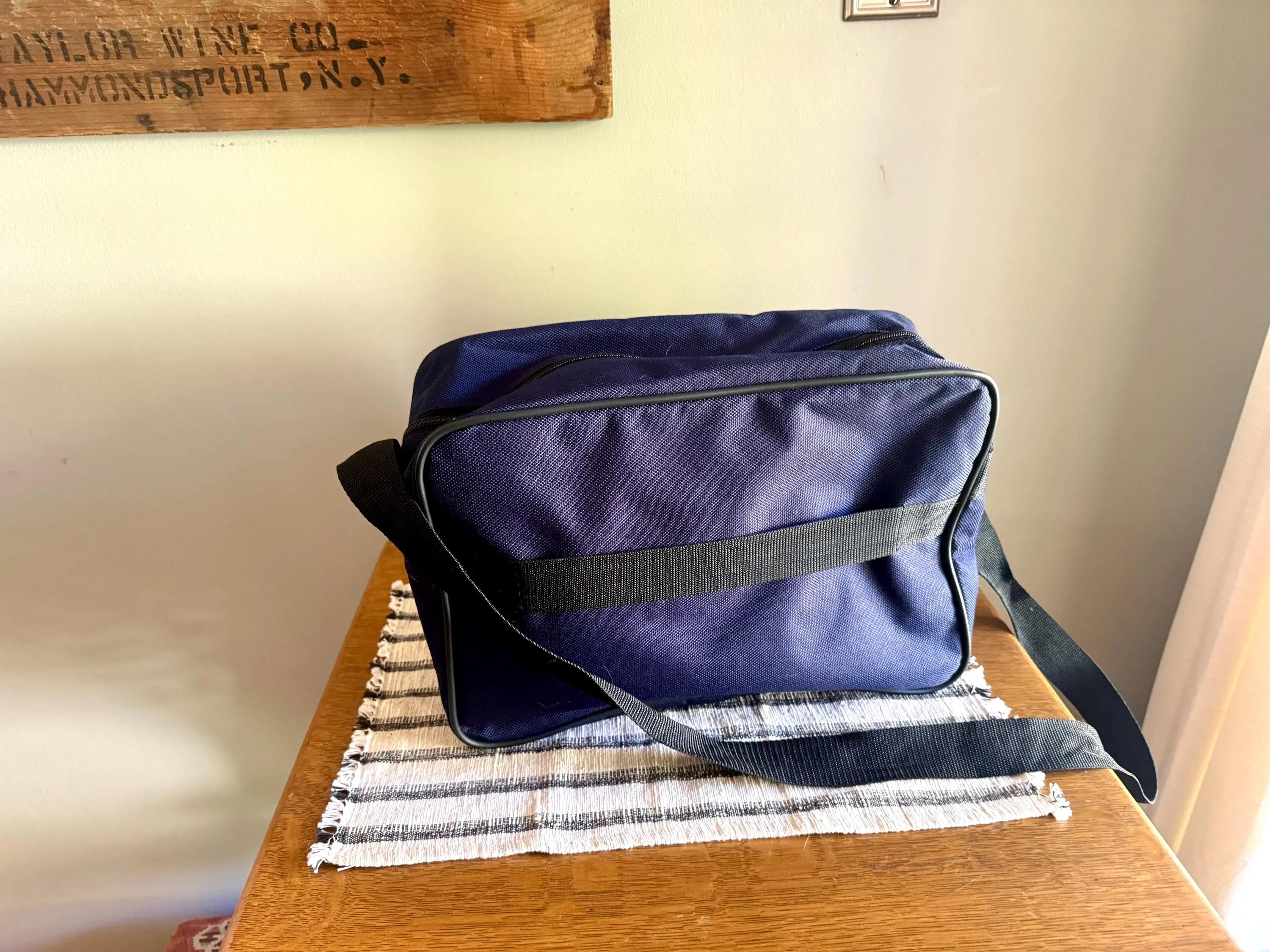 Vtg American Tourister Should Bag | American Tourister Canvas Hand Bag | Vintage Shoulder Bag | Blue Weekend Luggage Bag