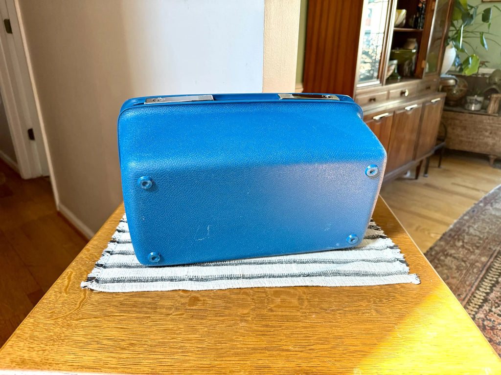 Samsonite Saturn II Cosmetic Case | Vintage Blue Travel Case | Overnight Bag | Blue Samsonite Train Case | Blue Make Up Bag| Retro Hard Case