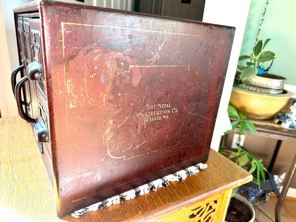 Industrial Metal Organizer Bin | Metal File Bin | Rustic Storage | Art Metal Construction Company Metal Filing Cabinet | Parts Cabinet