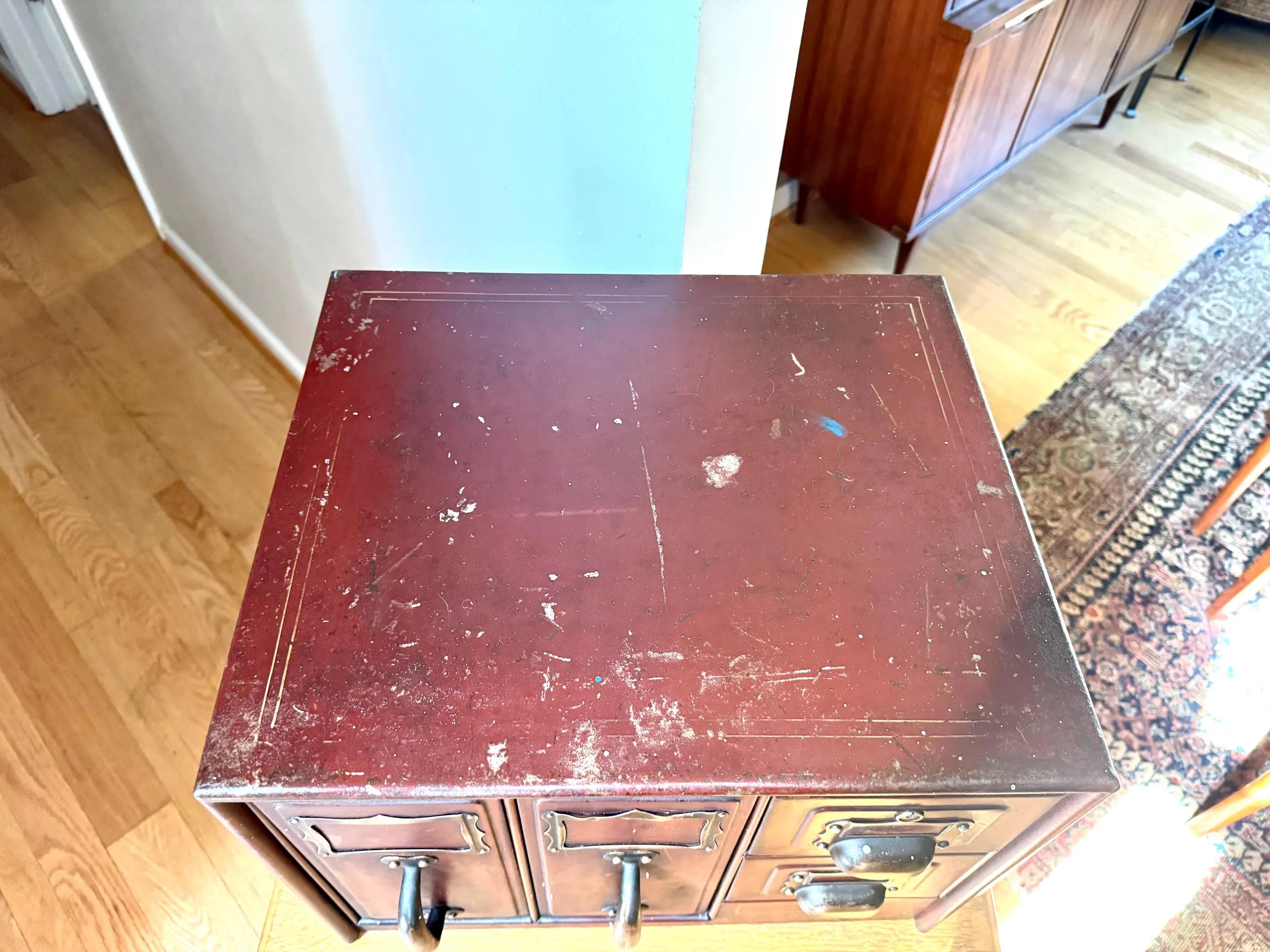 Industrial Metal Organizer Bin | Metal File Bin | Rustic Storage | Art Metal Construction Company Metal Filing Cabinet | Parts Cabinet