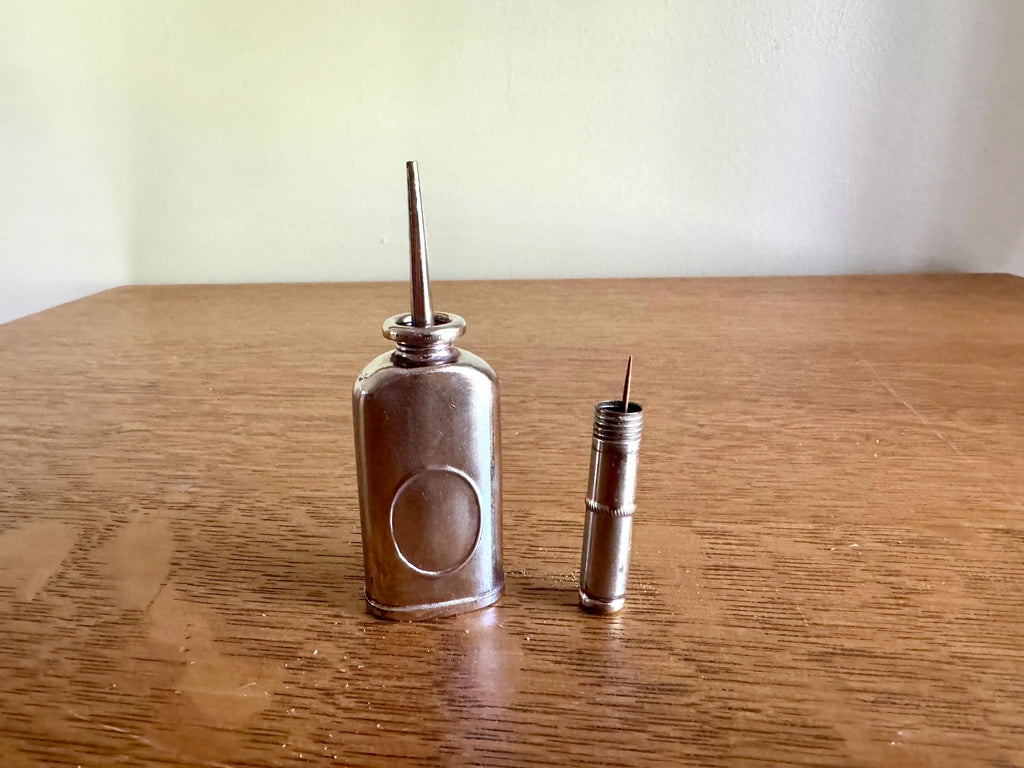 Small 1895 Oil Can | Vintage Tiny Oiler Bottle | Industrial Oil Dispenser | Small Lighter Fuel Can | Antique Oil Can