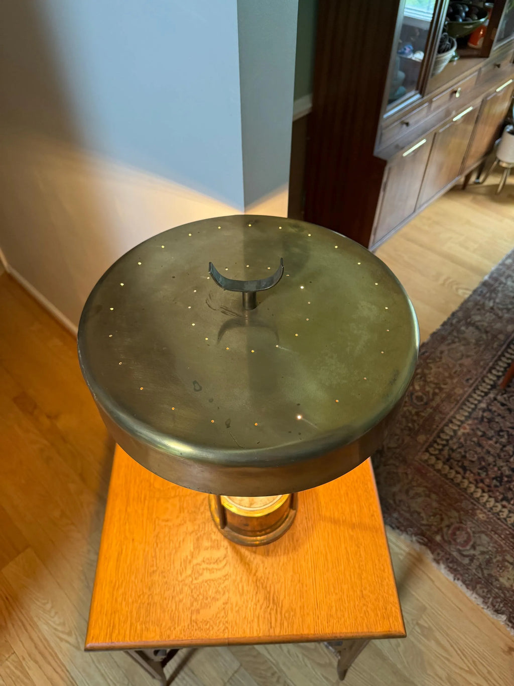 Vtg Large Brass Lamp with Planter | Large Planter Lamp | Unique 3 Fixture Lamp with Planter