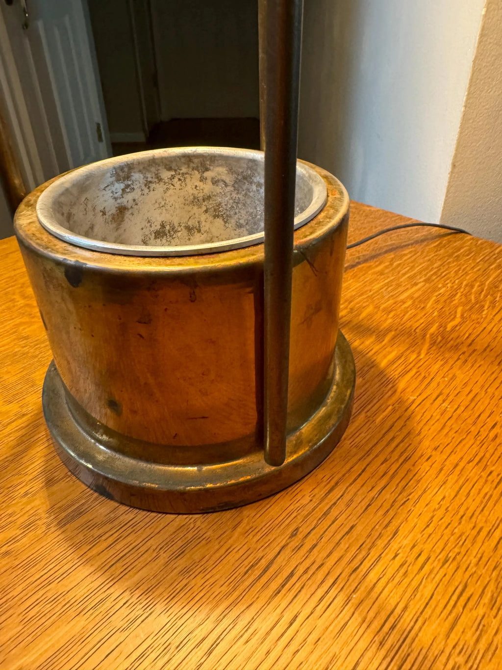 Vtg Large Brass Lamp with Planter | Large Planter Lamp | Unique 3 Fixture Lamp with Planter