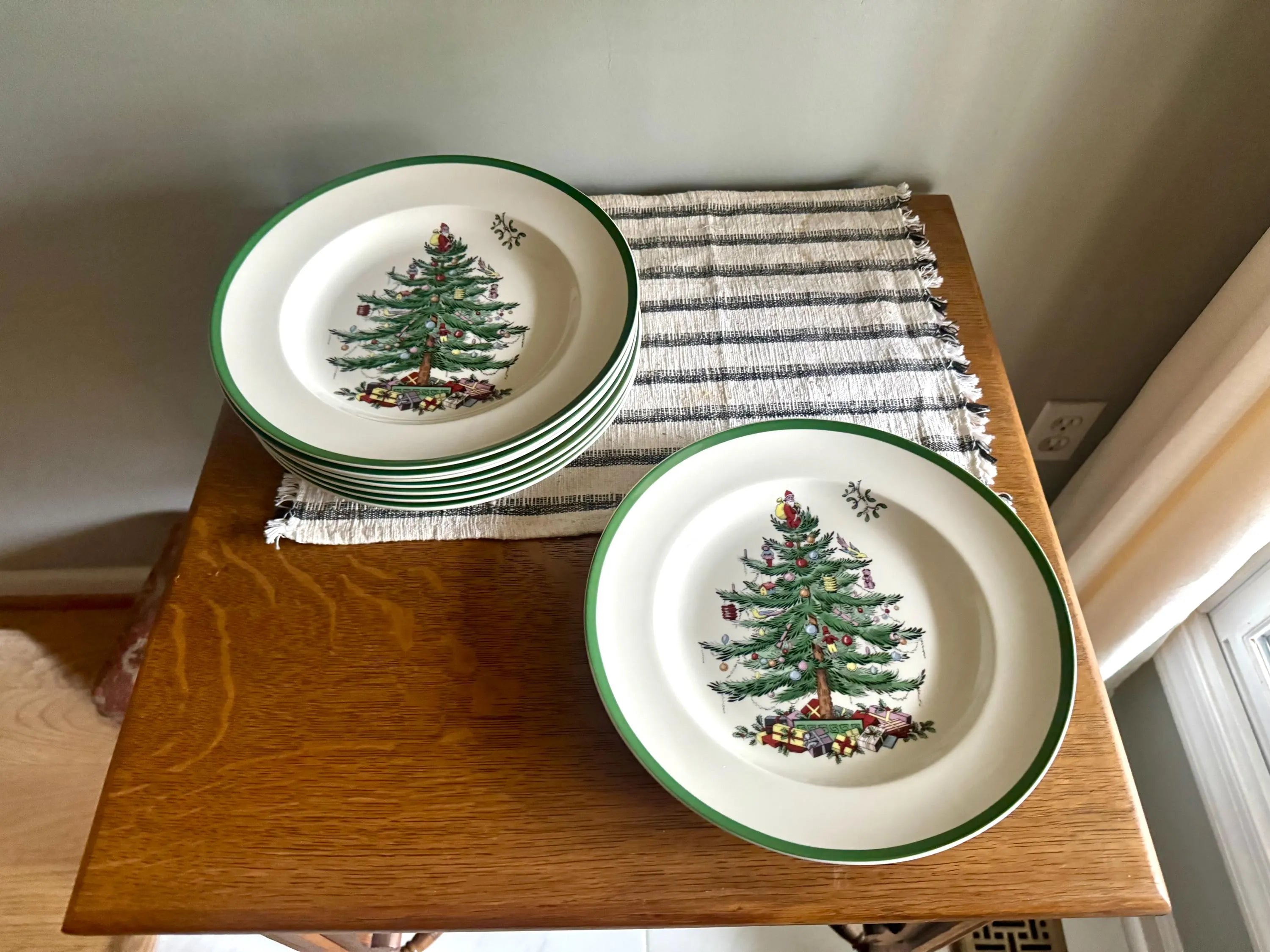 Vtg Spode Christmas Dinner Plate| 10 1/2" Spode Christmas Tree Plate| Spode Christmas Tree Dinner Plates (8 Plates avail)