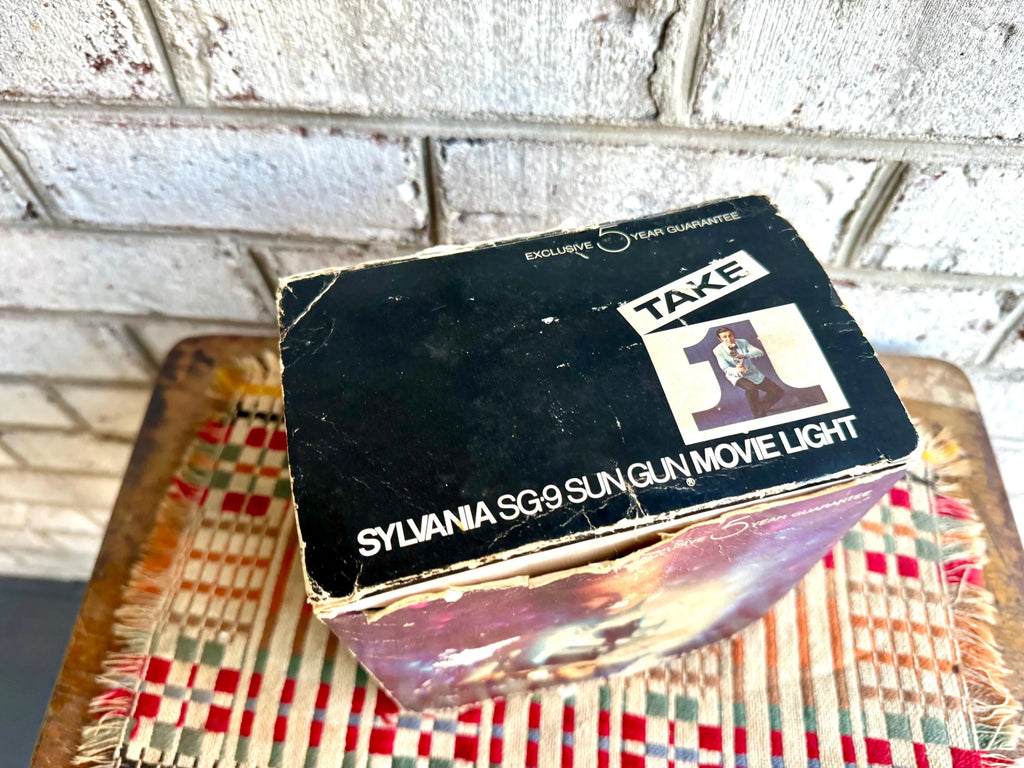 Vtg Sylvania SG-9 Sungun Movie Light  | Take 1 Movie Light In Box | Sylvania Sun Gun Movie Light | Vtg Camera Accessory