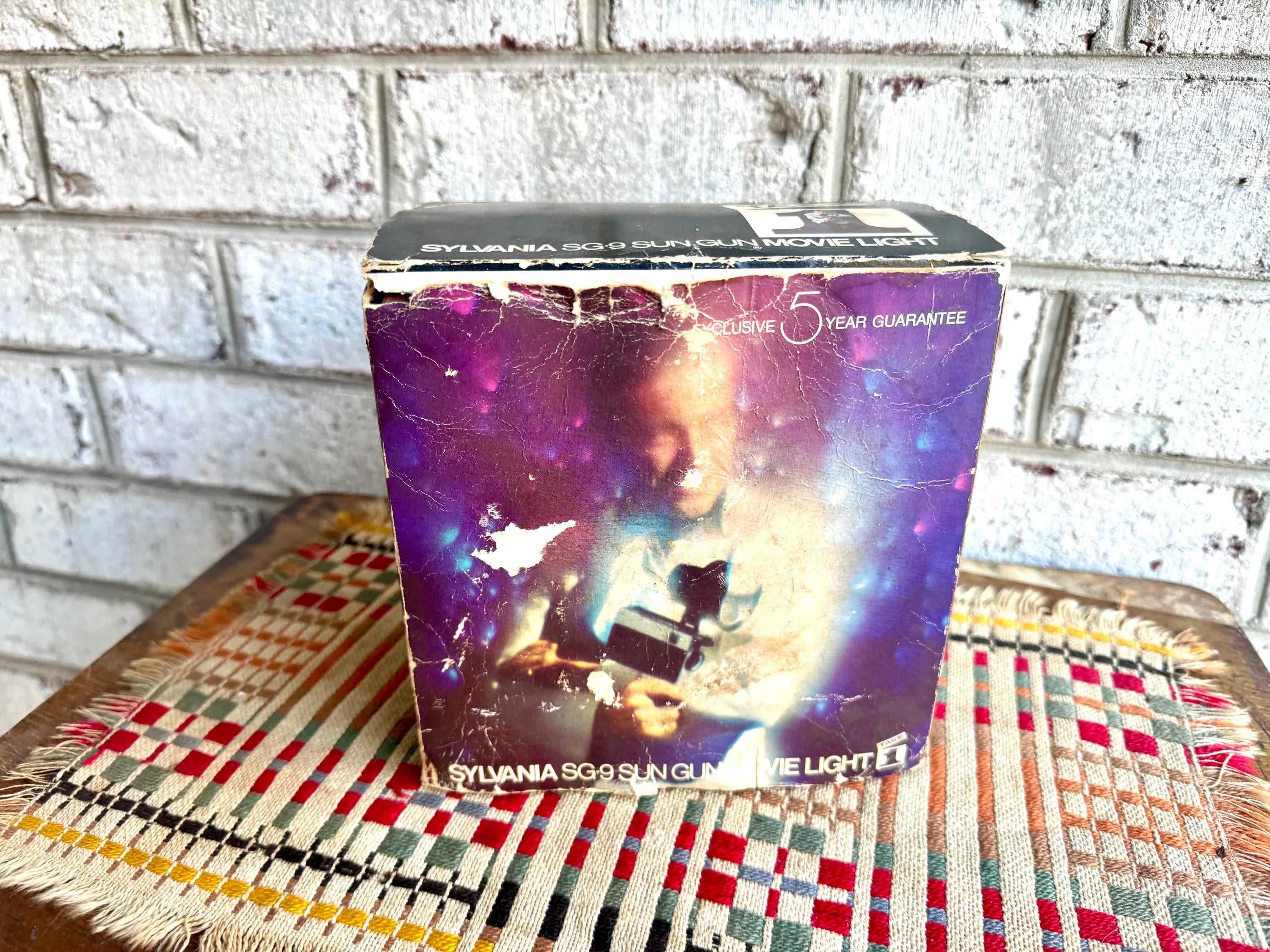 Vtg Sylvania SG-9 Sungun Movie Light  | Take 1 Movie Light In Box | Sylvania Sun Gun Movie Light | Vtg Camera Accessory