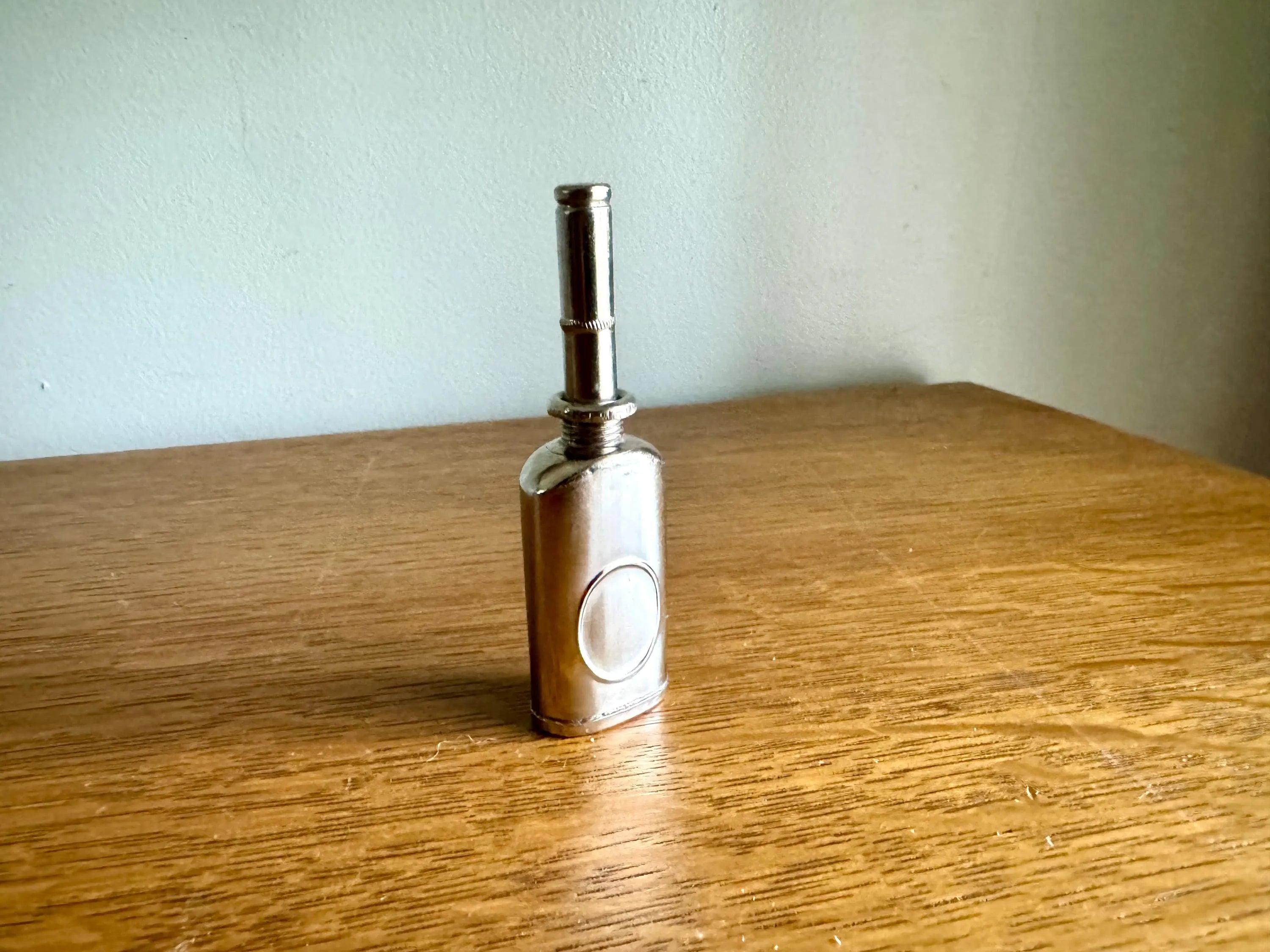 Vtg Small 1895 Oil Can | Tiny Oiler Bottle | Industrial Oil Dispenser | Small Lighter Fuel Can | Antique Oil Can | Fishing Reel Oiler