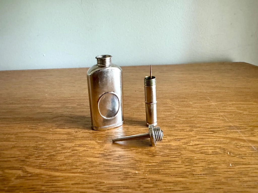 Vtg Small 1895 Oil Can | Tiny Oiler Bottle | Industrial Oil Dispenser | Small Lighter Fuel Can | Antique Oil Can | Fishing Reel Oiler