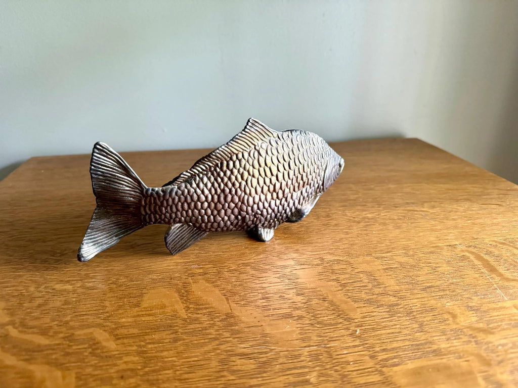 Vtg Mid Century Silver Plated Koi Fish Napkin Holder | Koi Fish Serviette Napkin Holder | Koi Fish Letter Holder | Koi Carp Decor