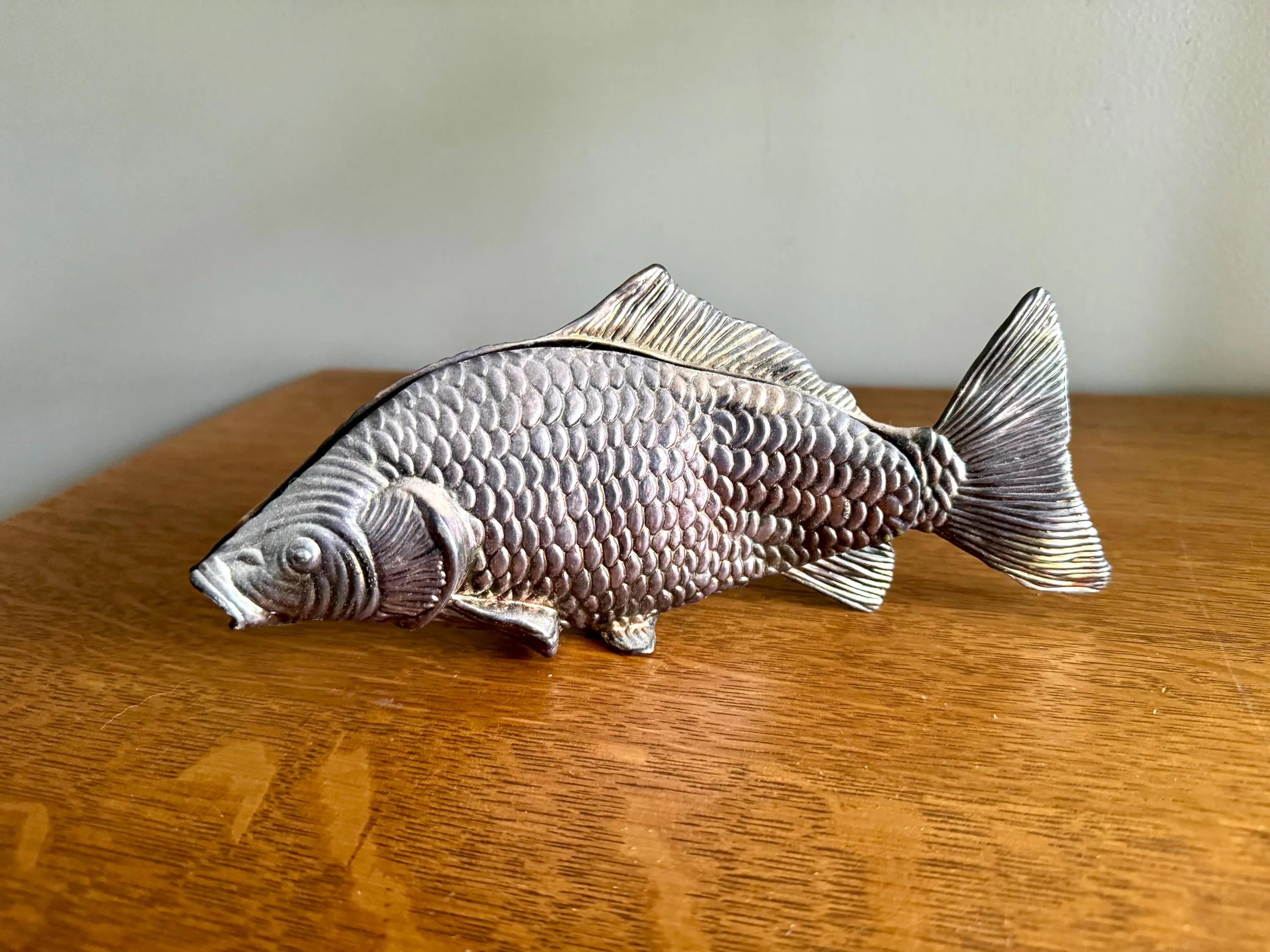 Vtg Mid Century Silver Plated Koi Fish Napkin Holder | Koi Fish Serviette Napkin Holder | Koi Fish Letter Holder | Koi Carp Decor