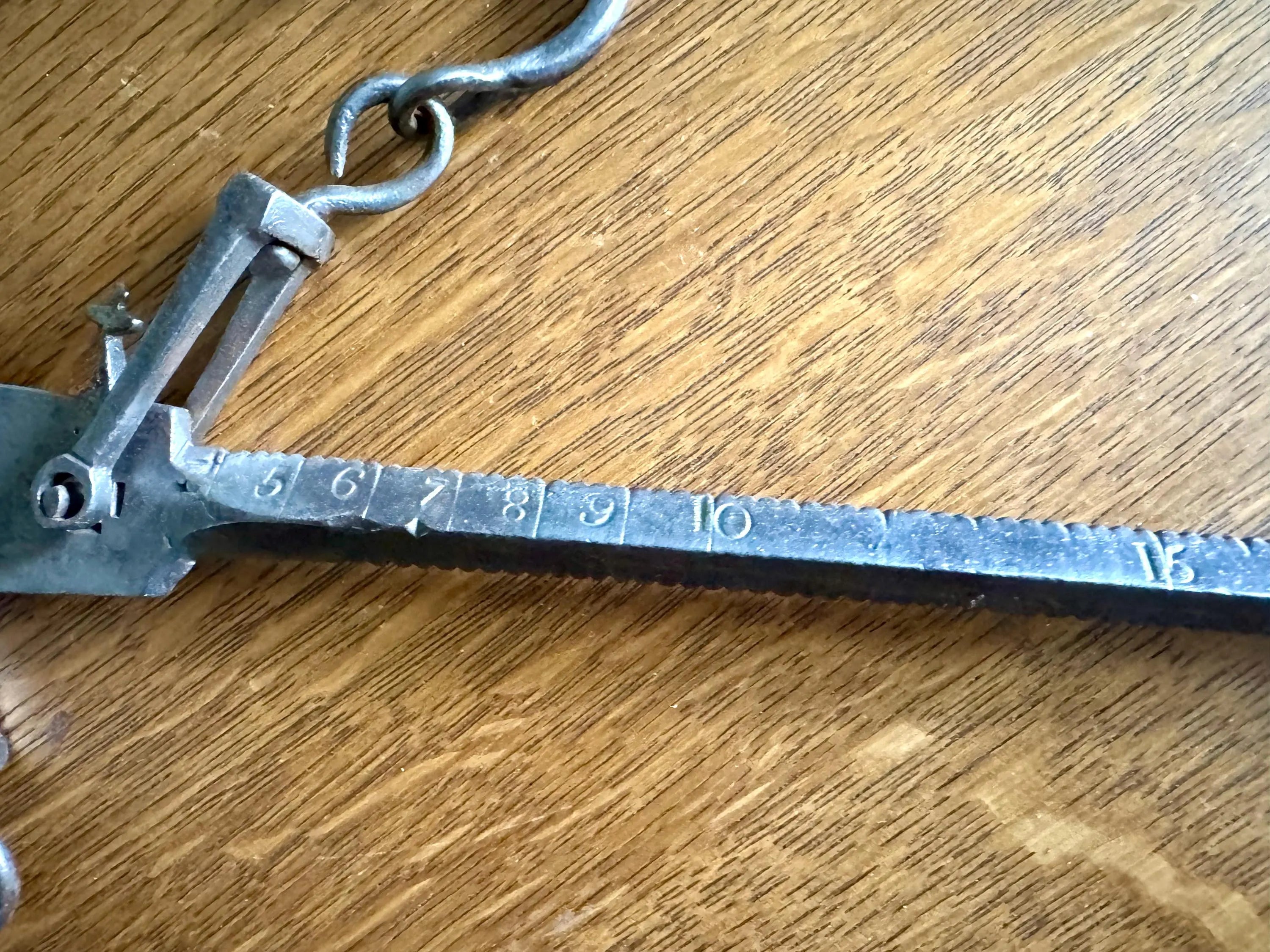 Antique Bourne & Chambers Beam Scale | Iron Bourne Hanging Beam Balance Scale | Primitive Fur Scale | Antique Barn Scale | Tobacco Scale