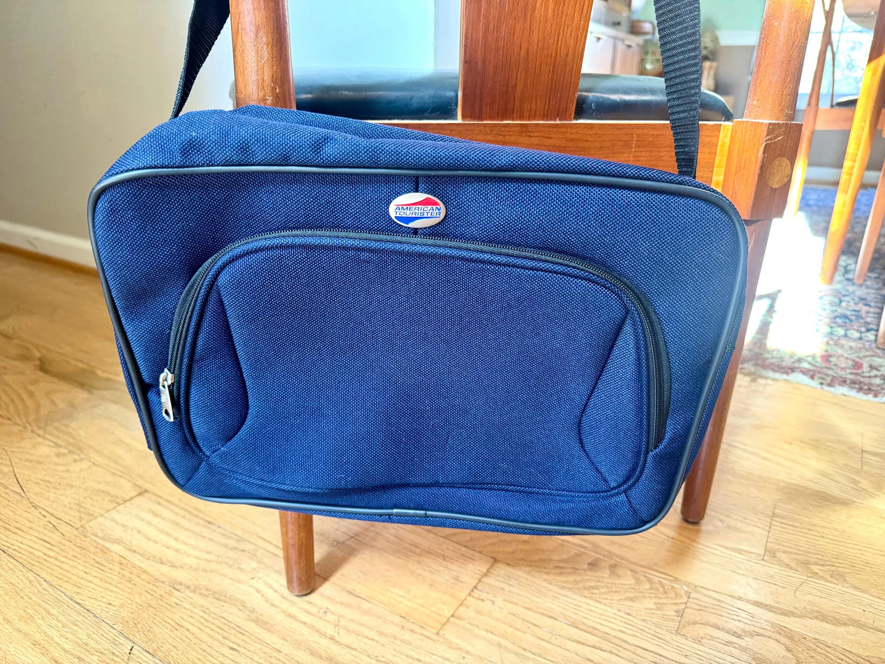 Vtg American Tourister Should Bag | American Tourister Canvas Hand Bag | Vintage Shoulder Bag | Blue Weekend Luggage Bag
